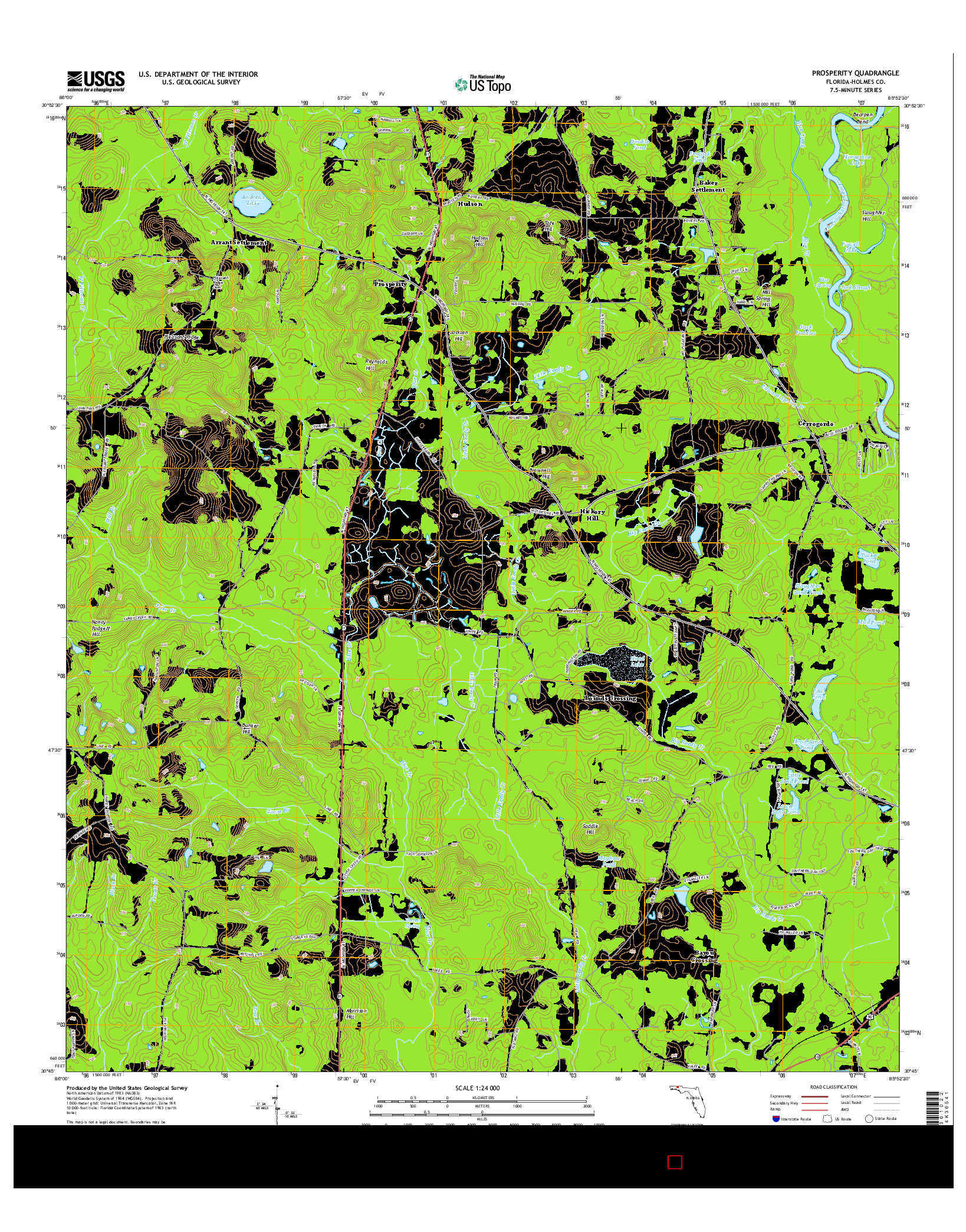 USGS US TOPO 7.5-MINUTE MAP FOR PROSPERITY, FL 2015
