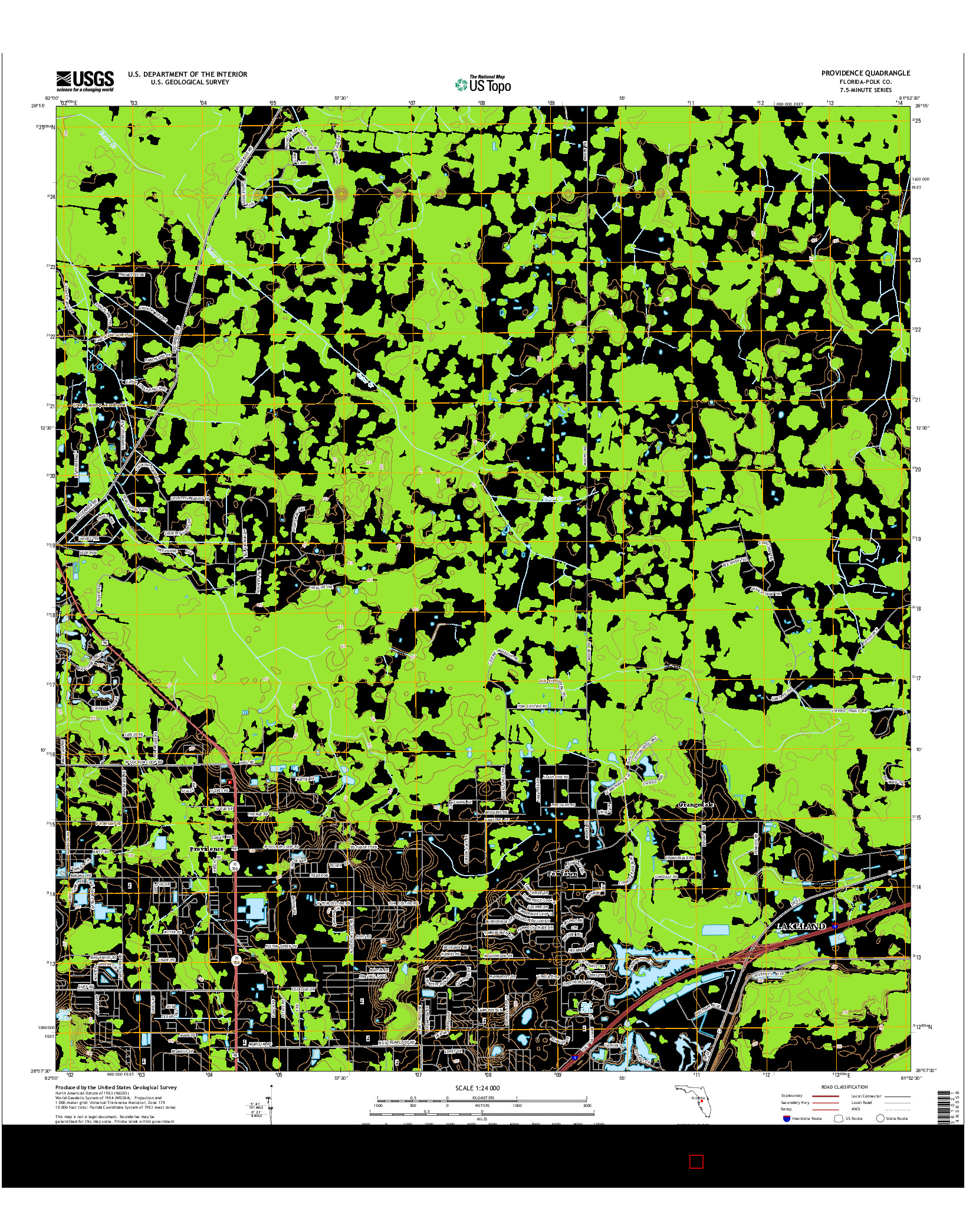 USGS US TOPO 7.5-MINUTE MAP FOR PROVIDENCE, FL 2015