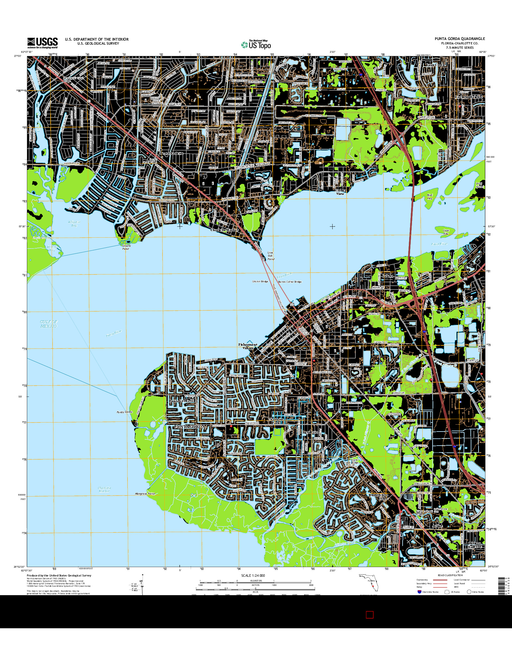 USGS US TOPO 7.5-MINUTE MAP FOR PUNTA GORDA, FL 2015