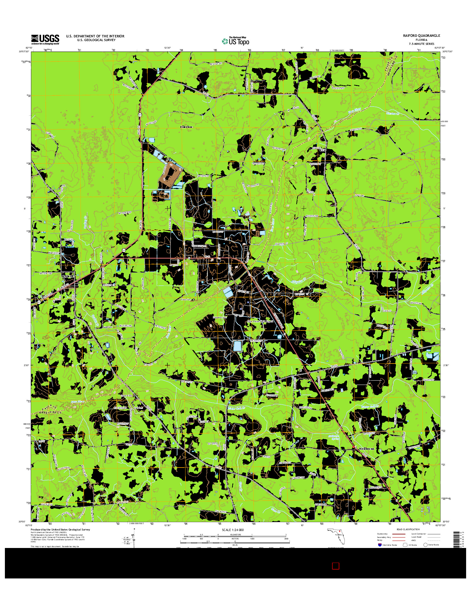 USGS US TOPO 7.5-MINUTE MAP FOR RAIFORD, FL 2015