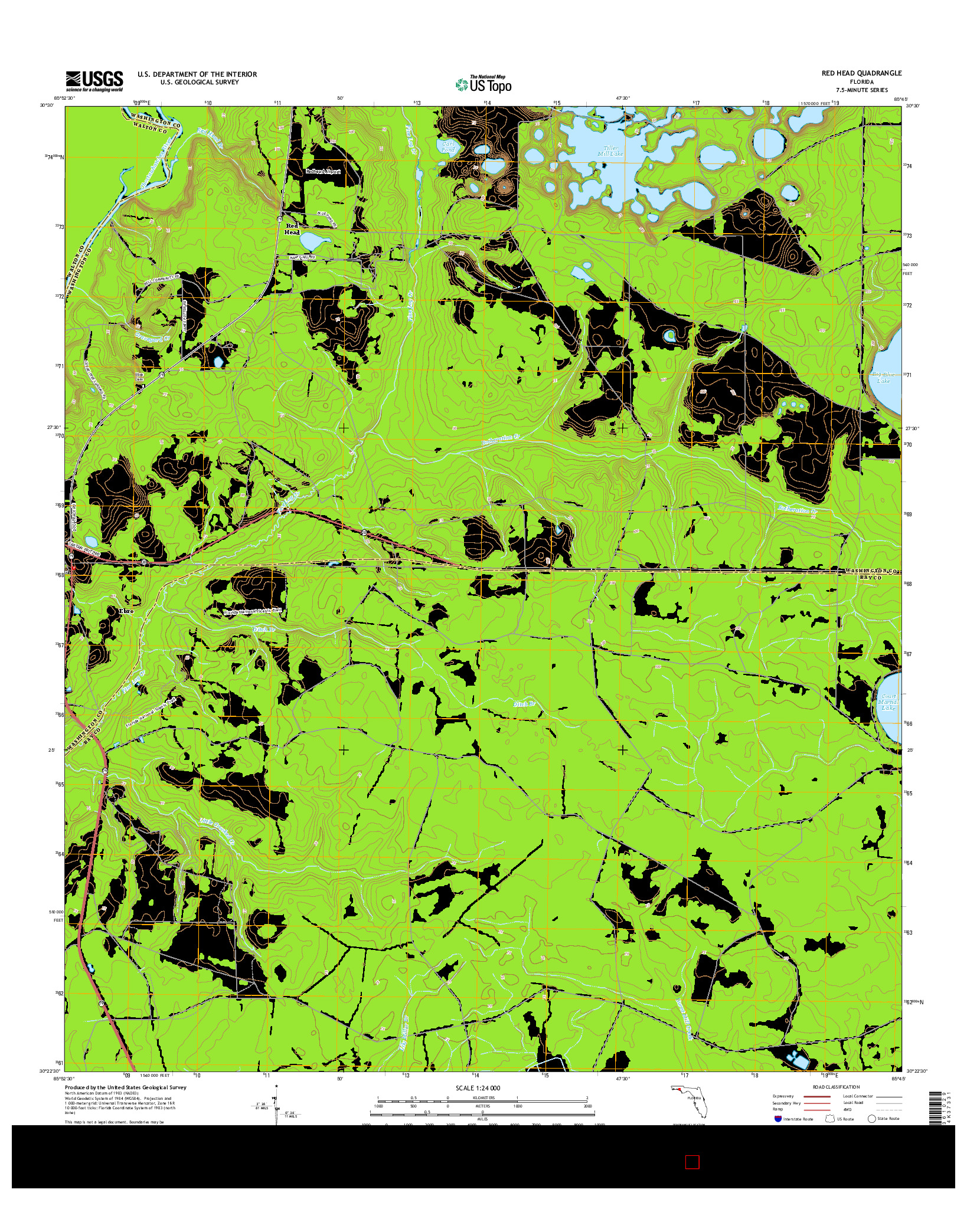 USGS US TOPO 7.5-MINUTE MAP FOR RED HEAD, FL 2015