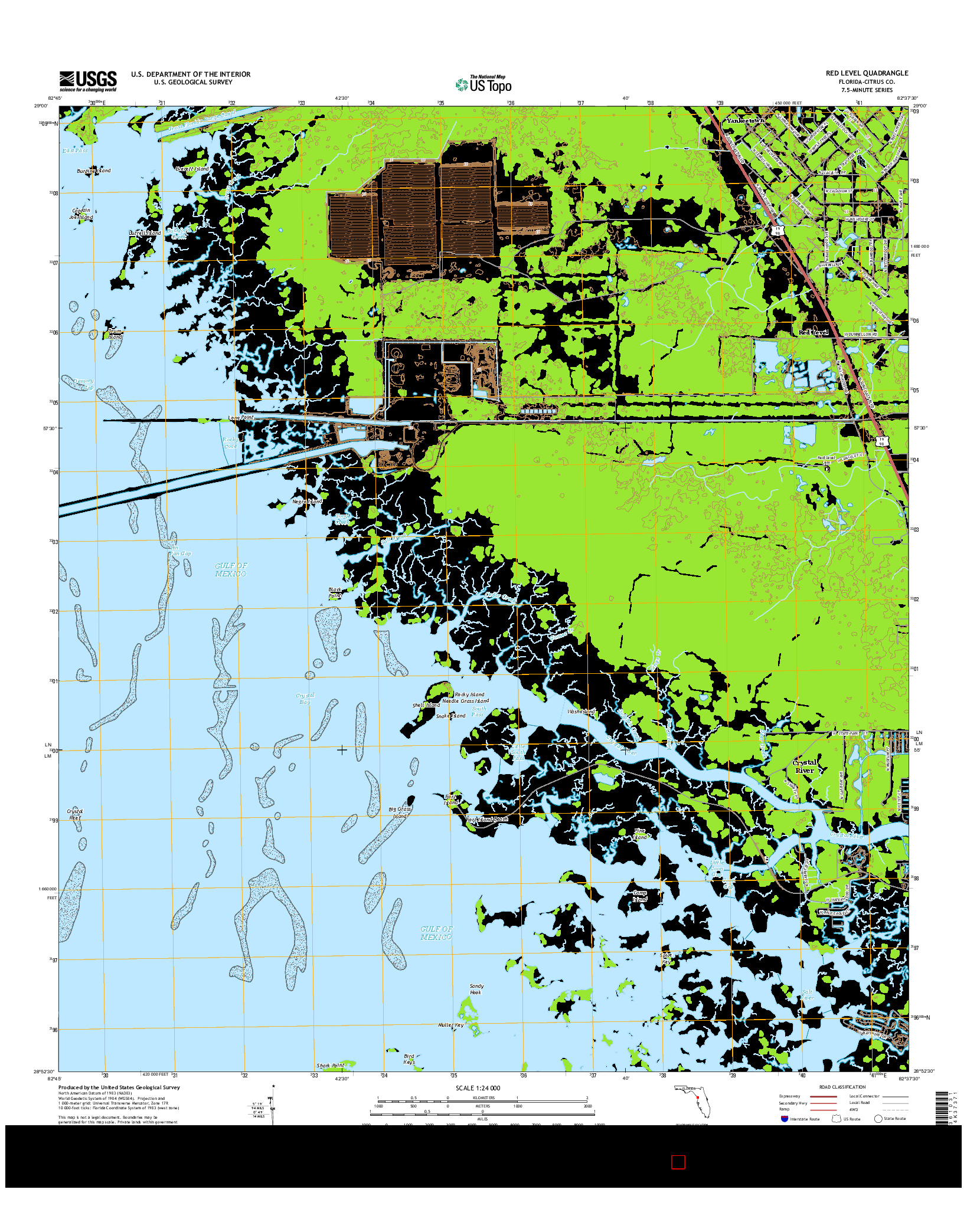 USGS US TOPO 7.5-MINUTE MAP FOR RED LEVEL, FL 2015