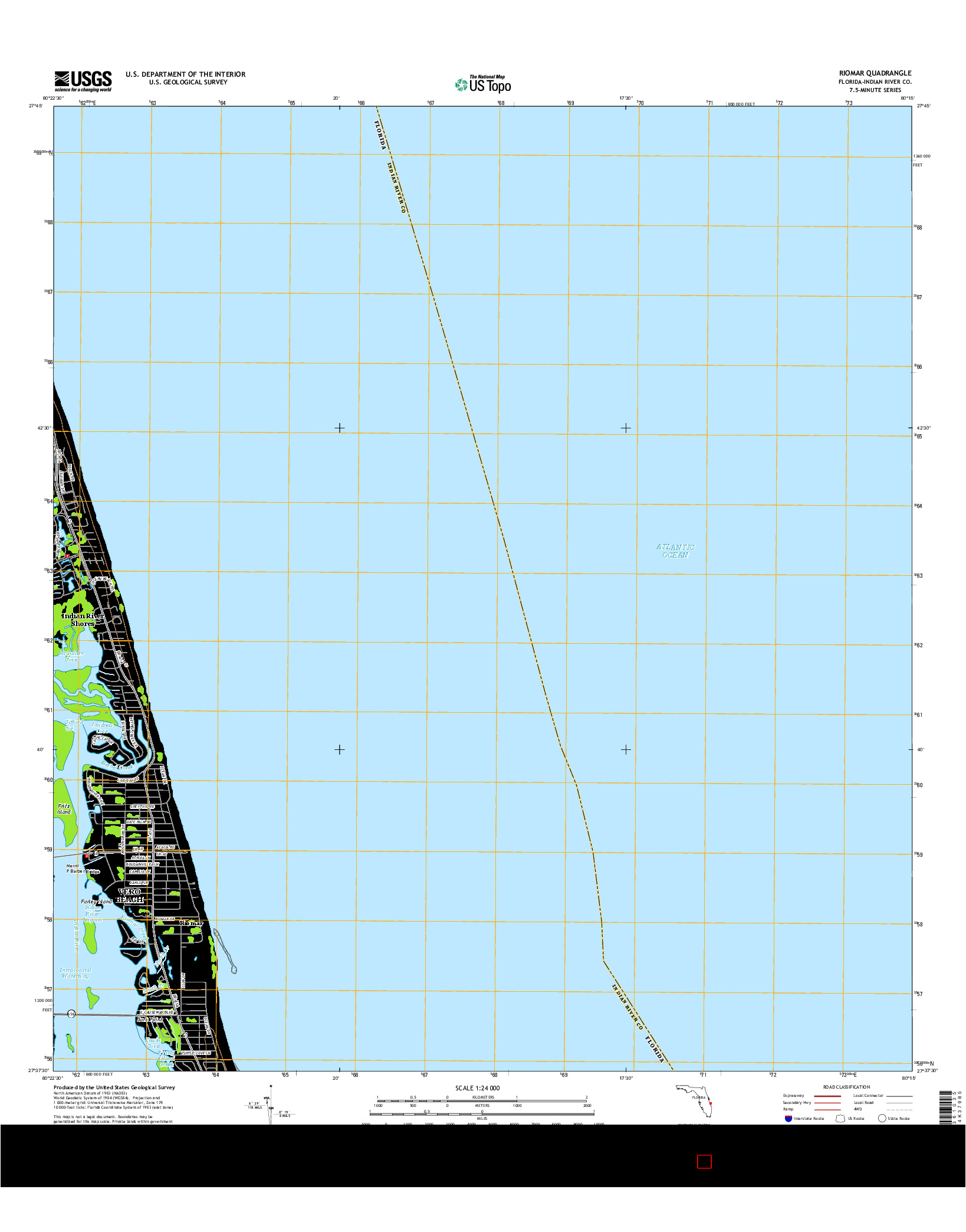 USGS US TOPO 7.5-MINUTE MAP FOR RIOMAR, FL 2015