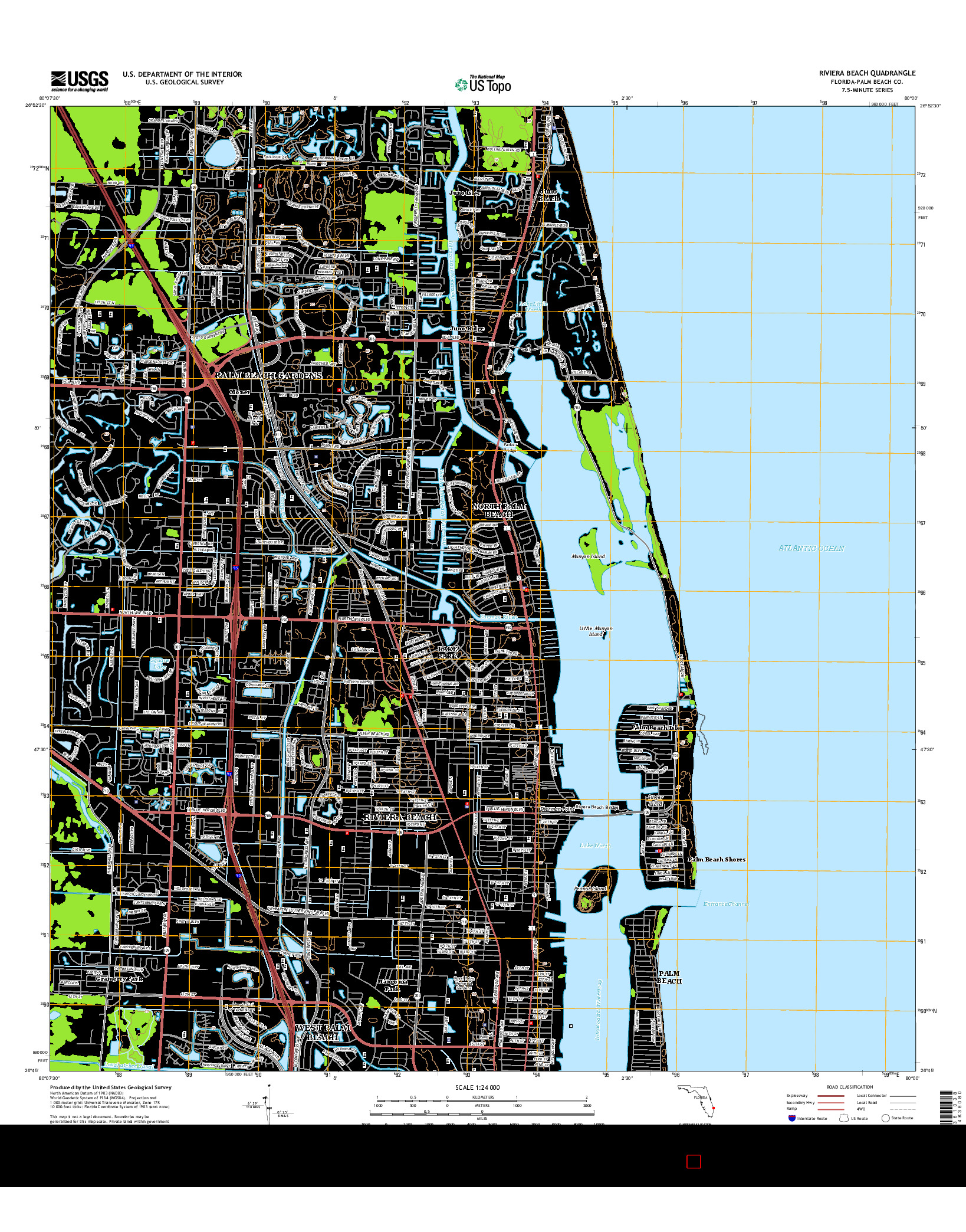 USGS US TOPO 7.5-MINUTE MAP FOR RIVIERA BEACH, FL 2015