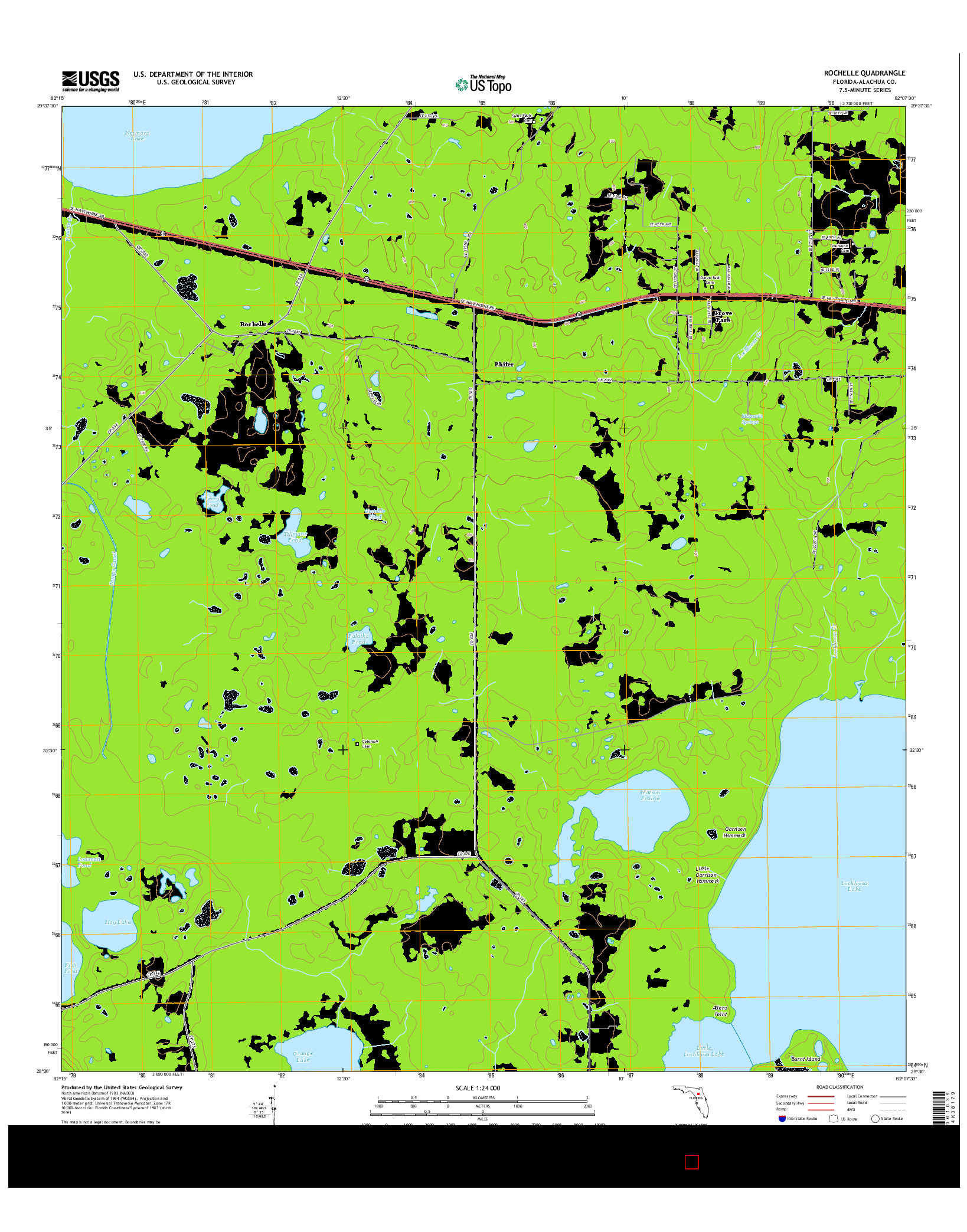 USGS US TOPO 7.5-MINUTE MAP FOR ROCHELLE, FL 2015