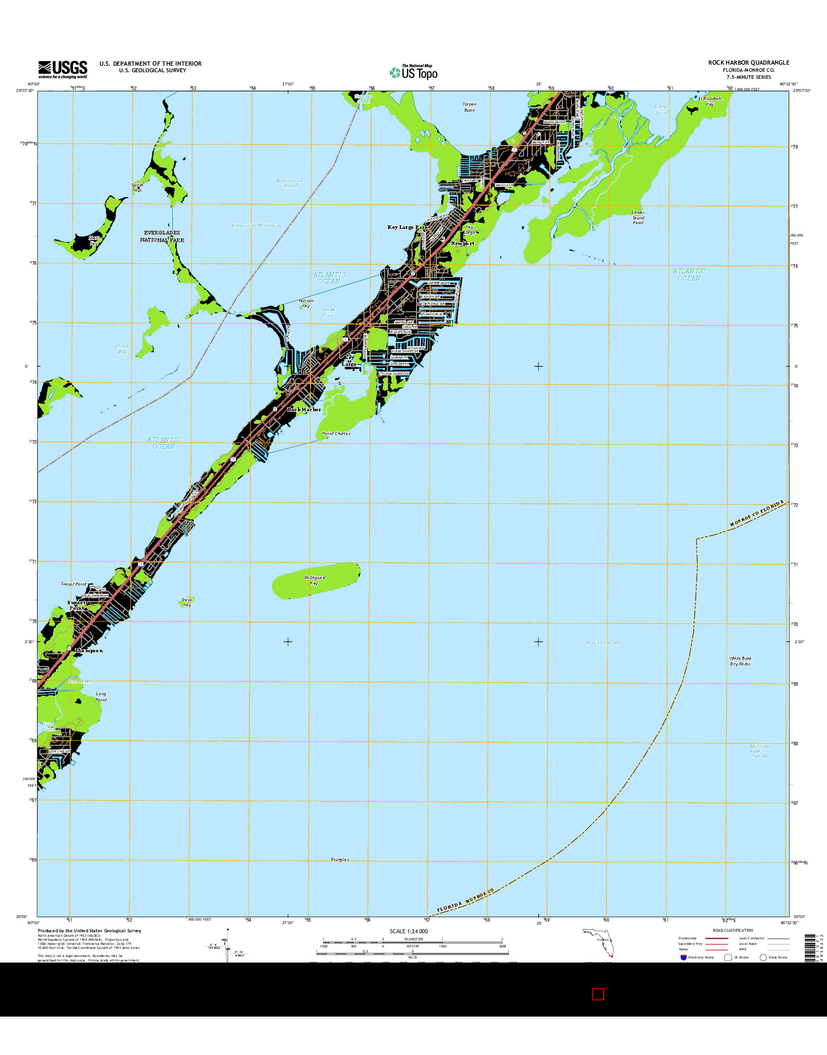 USGS US TOPO 7.5-MINUTE MAP FOR ROCK HARBOR, FL 2015