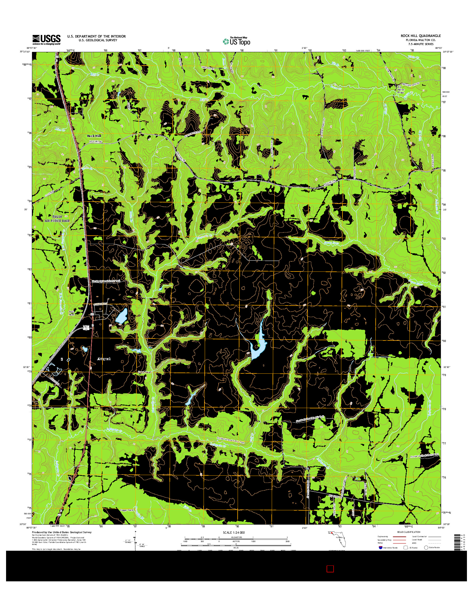 USGS US TOPO 7.5-MINUTE MAP FOR ROCK HILL, FL 2015