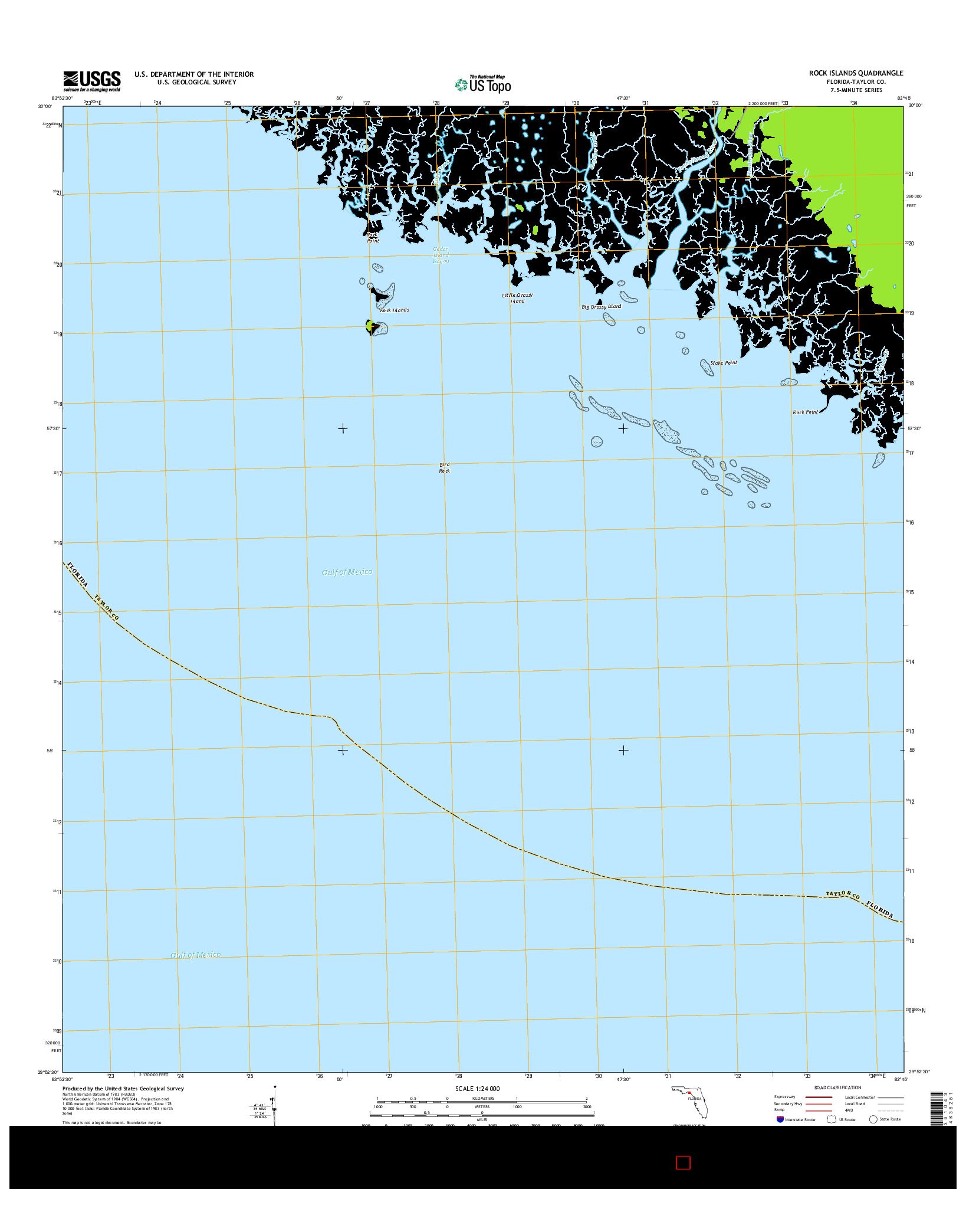USGS US TOPO 7.5-MINUTE MAP FOR ROCK ISLANDS, FL 2015