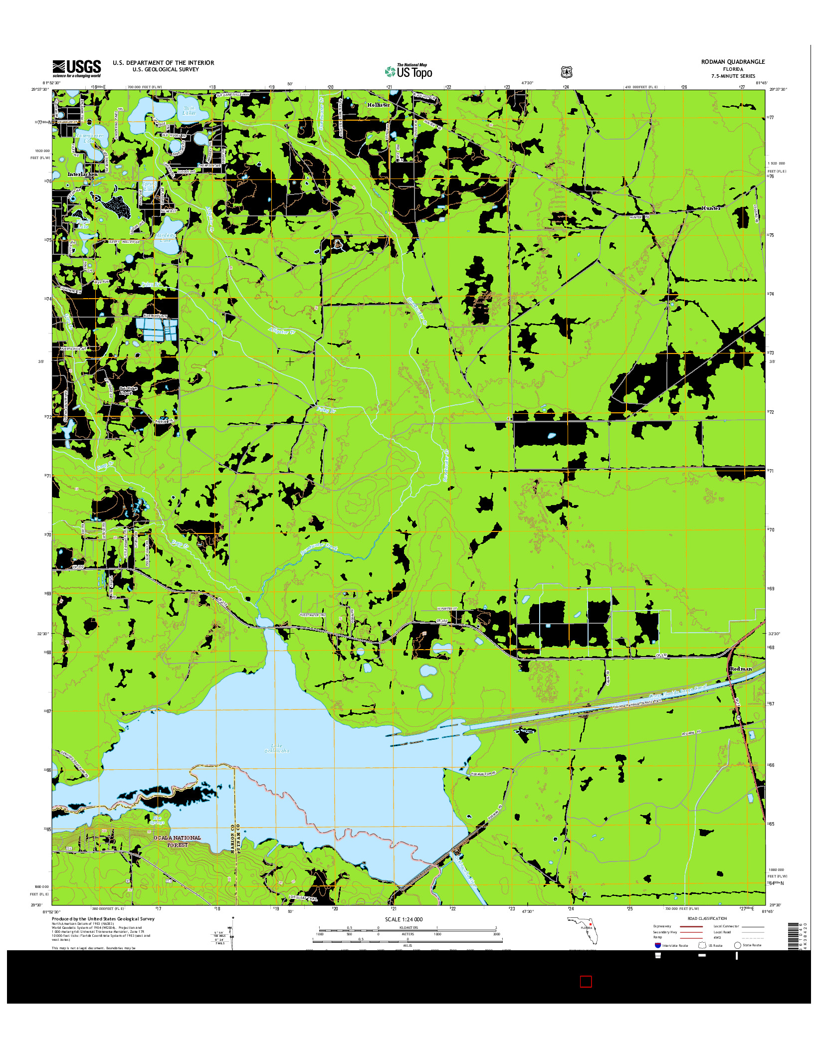 USGS US TOPO 7.5-MINUTE MAP FOR RODMAN, FL 2015
