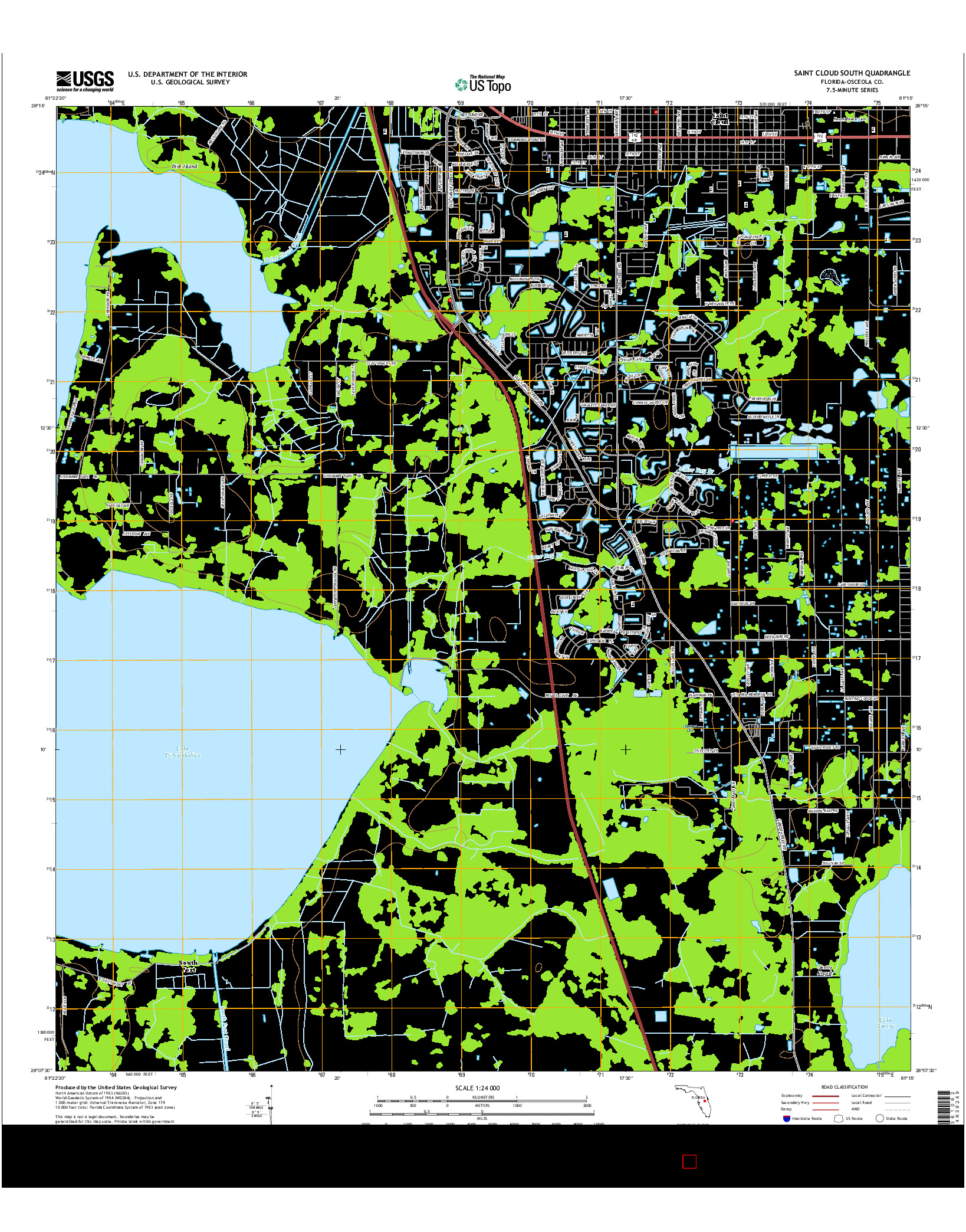USGS US TOPO 7.5-MINUTE MAP FOR SAINT CLOUD SOUTH, FL 2015