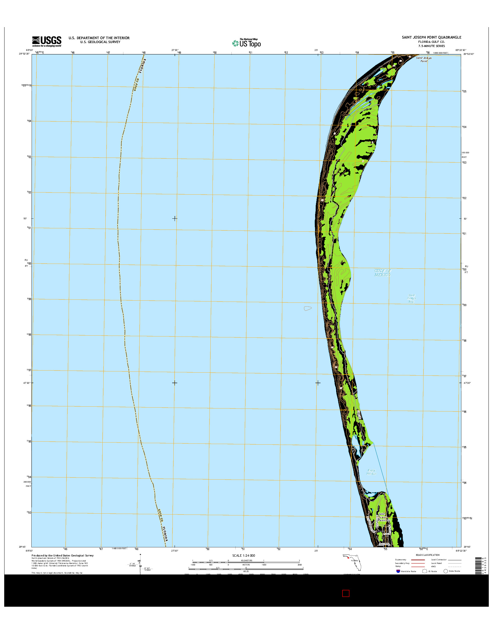 USGS US TOPO 7.5-MINUTE MAP FOR SAINT JOSEPH POINT, FL 2015