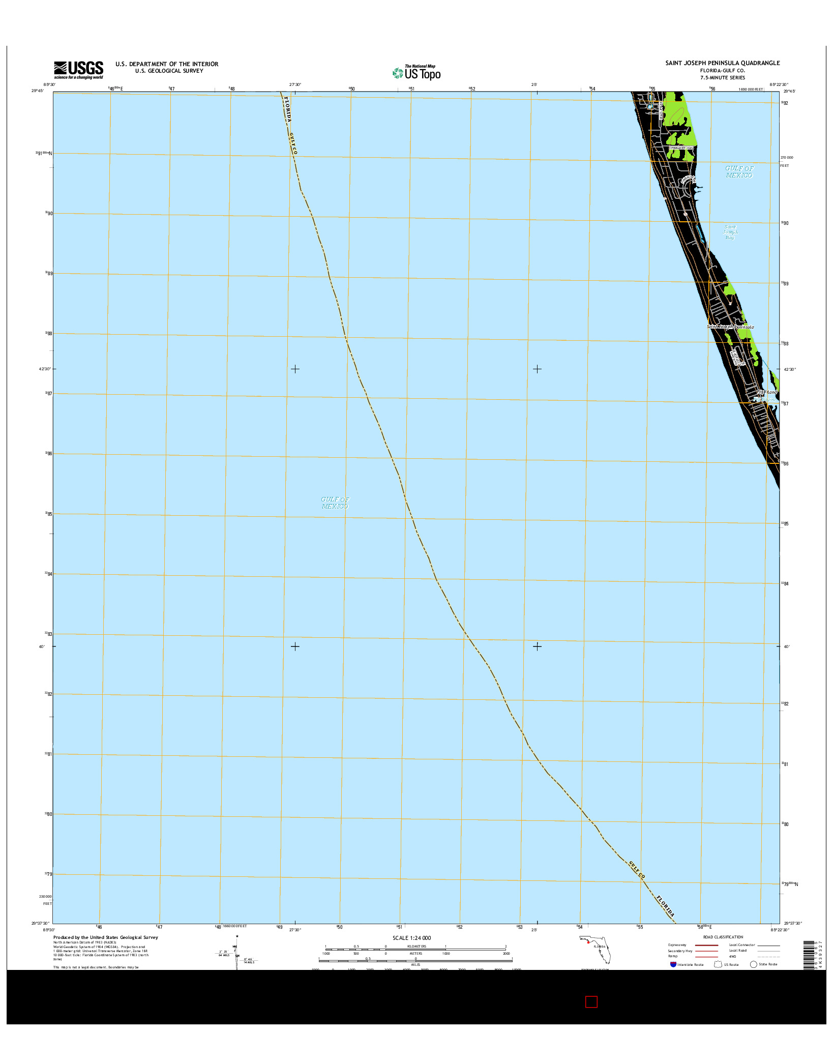 USGS US TOPO 7.5-MINUTE MAP FOR SAINT JOSEPH PENINSULA, FL 2015