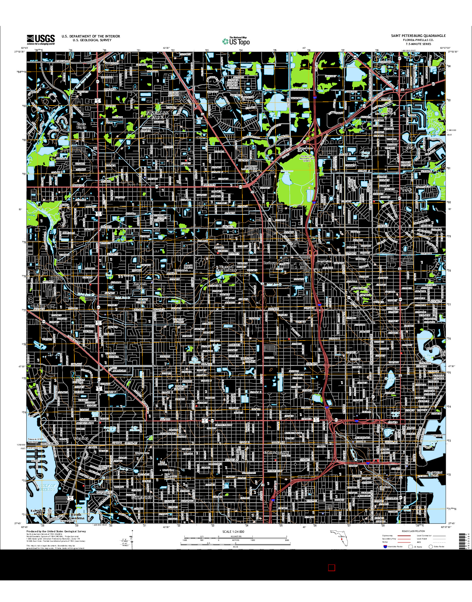 USGS US TOPO 7.5-MINUTE MAP FOR SAINT PETERSBURG, FL 2015