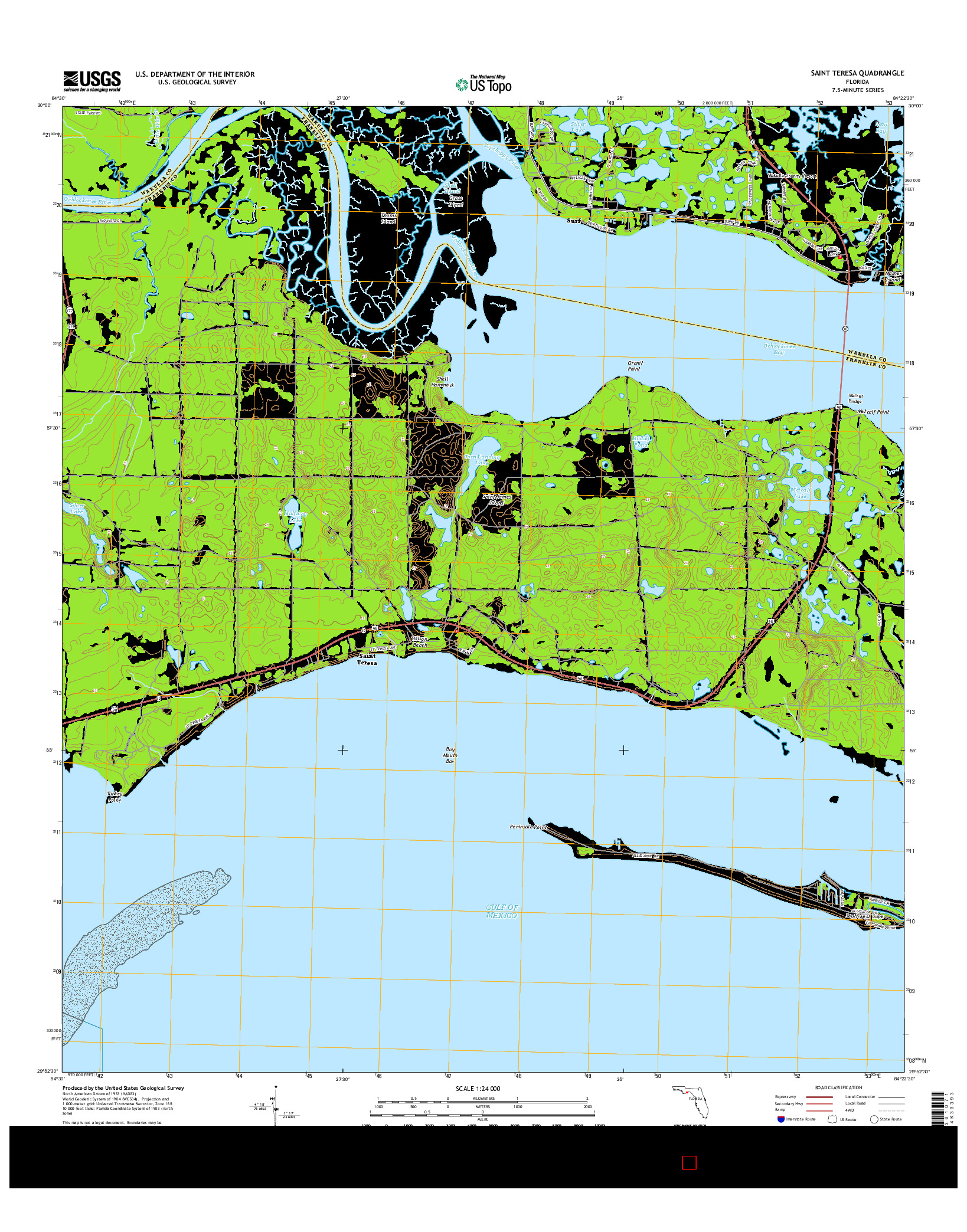USGS US TOPO 7.5-MINUTE MAP FOR SAINT TERESA, FL 2015