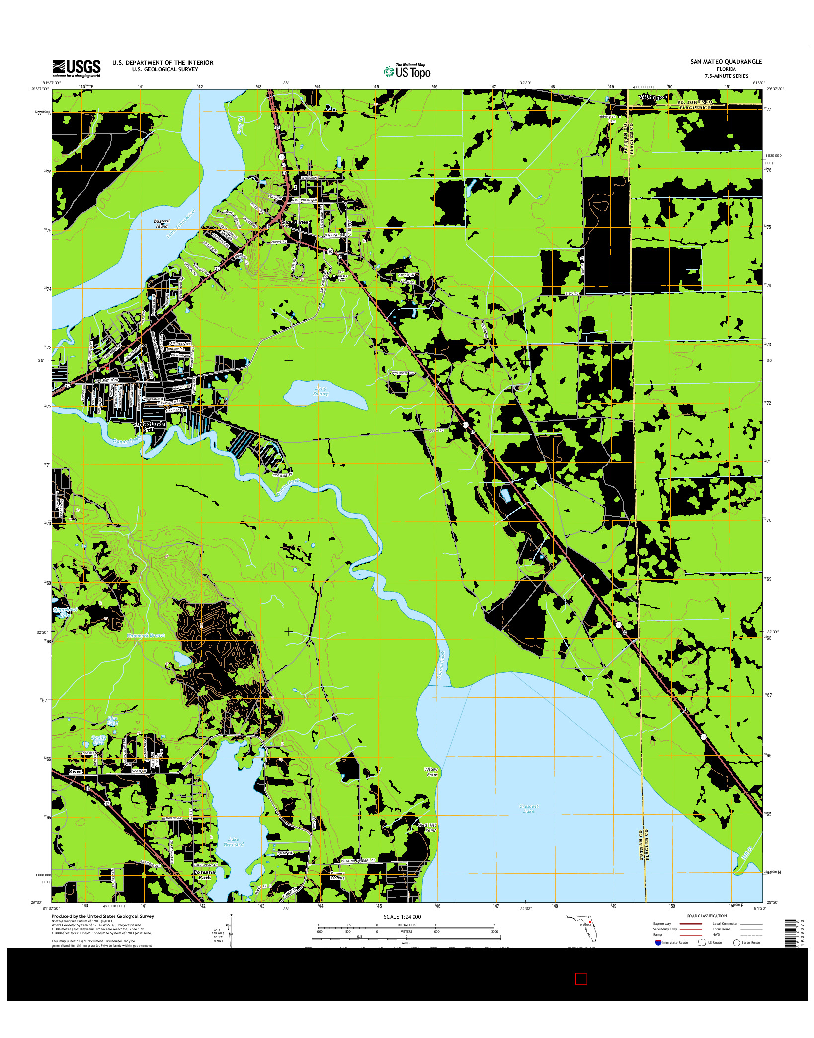 USGS US TOPO 7.5-MINUTE MAP FOR SAN MATEO, FL 2015