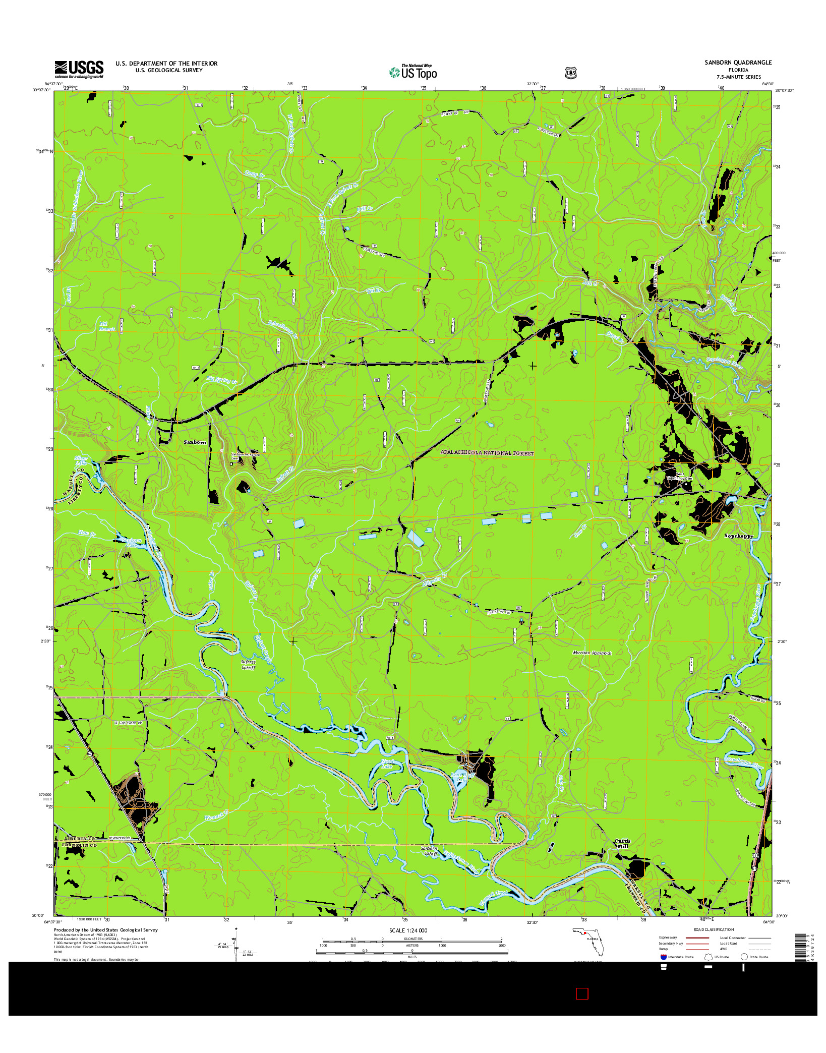 USGS US TOPO 7.5-MINUTE MAP FOR SANBORN, FL 2015