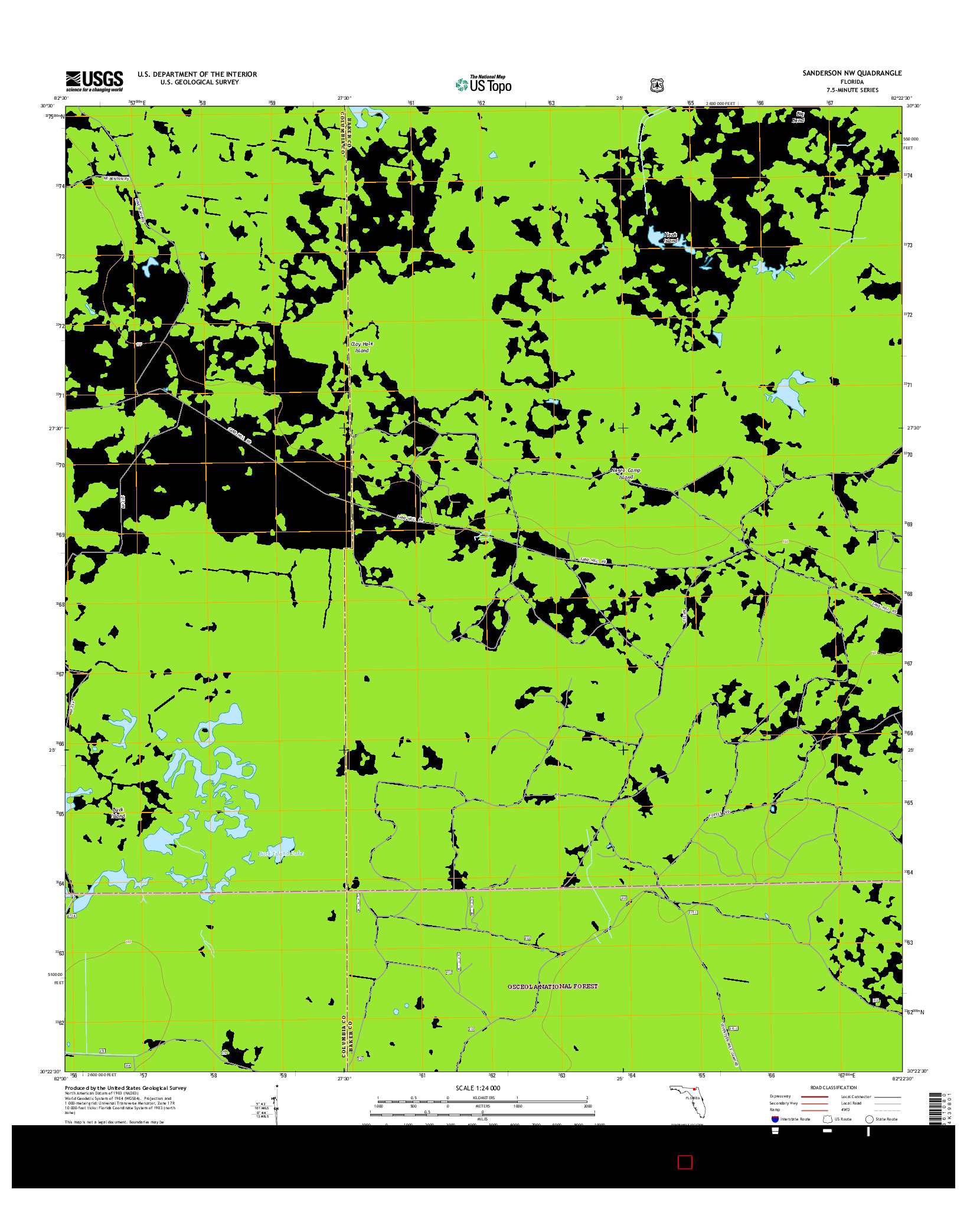 USGS US TOPO 7.5-MINUTE MAP FOR SANDERSON NW, FL 2015