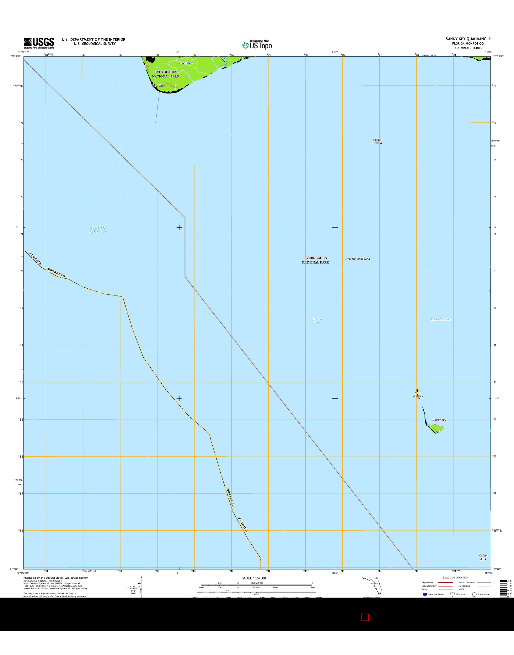 USGS US TOPO 7.5-MINUTE MAP FOR SANDY KEY, FL 2015