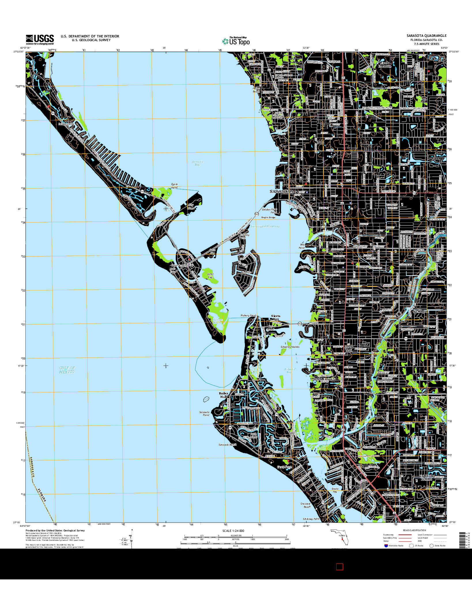 USGS US TOPO 7.5-MINUTE MAP FOR SARASOTA, FL 2015