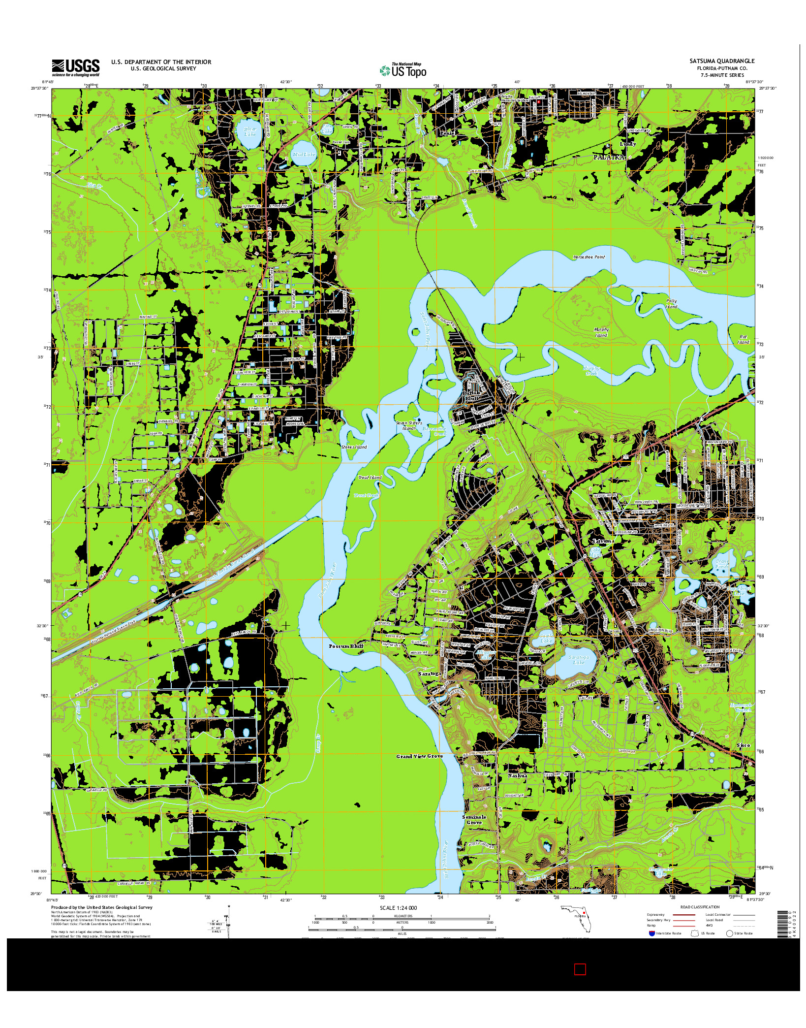 USGS US TOPO 7.5-MINUTE MAP FOR SATSUMA, FL 2015