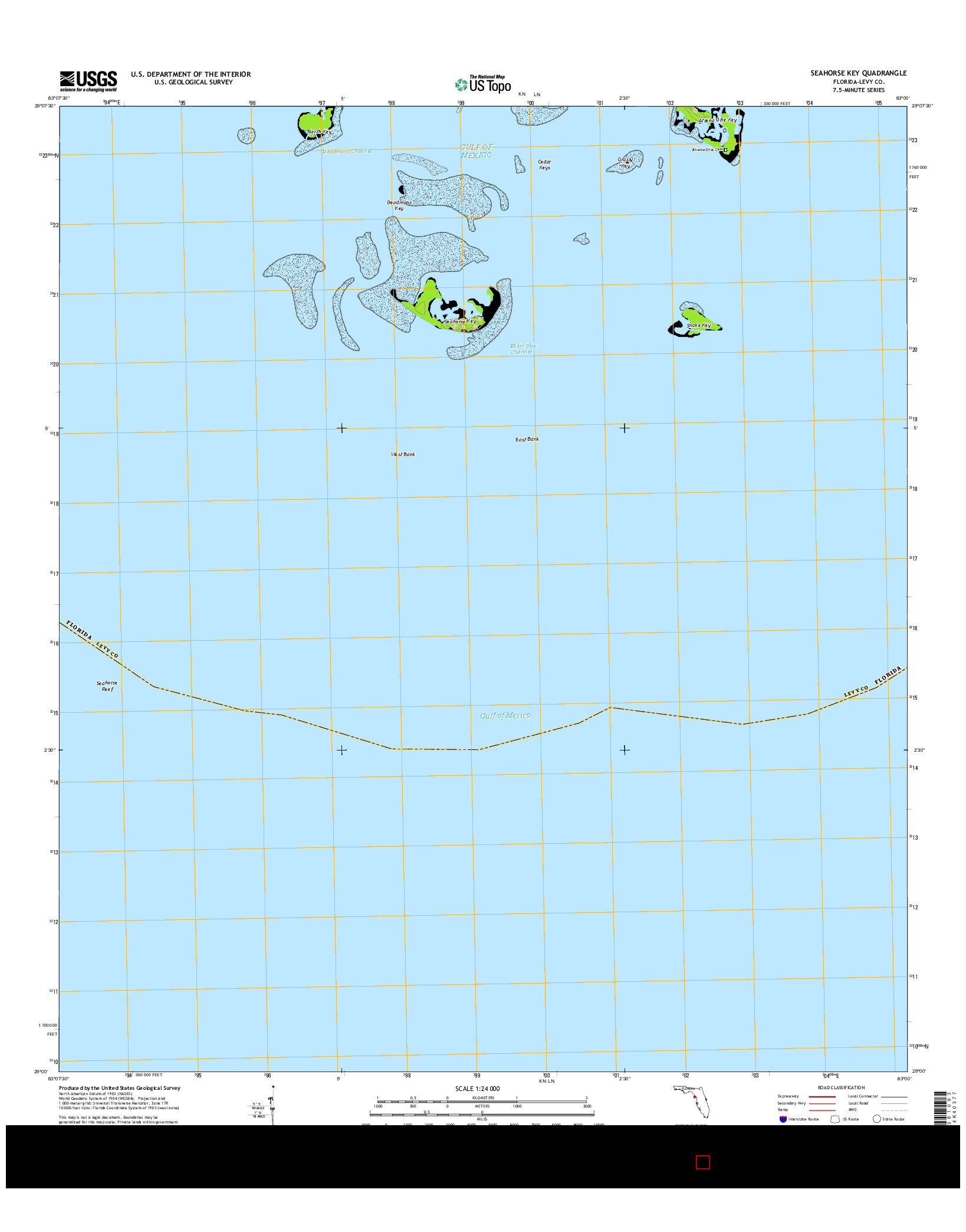 USGS US TOPO 7.5-MINUTE MAP FOR SEAHORSE KEY, FL 2015