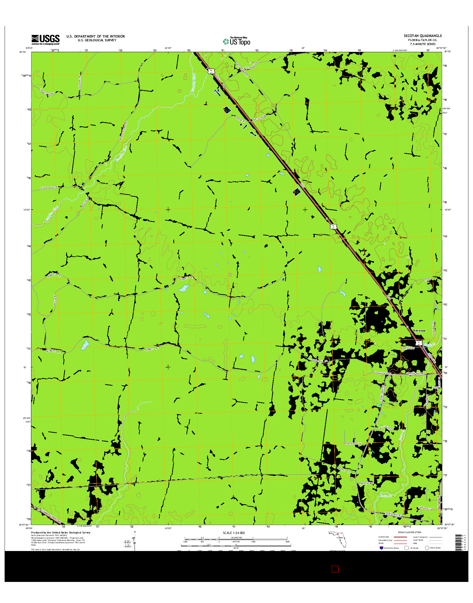 USGS US TOPO 7.5-MINUTE MAP FOR SECOTAN, FL 2015