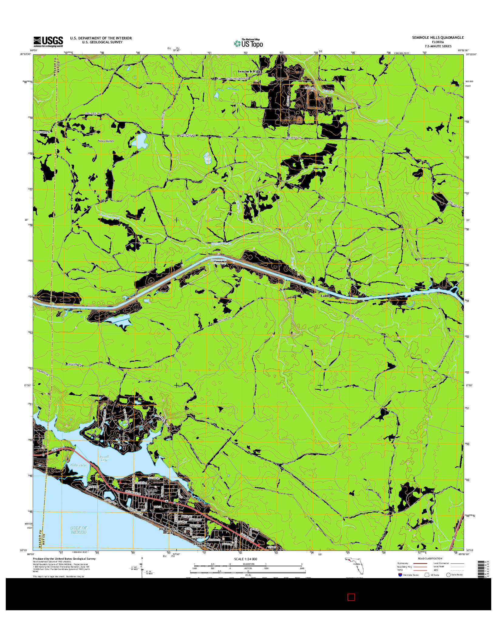 USGS US TOPO 7.5-MINUTE MAP FOR SEMINOLE HILLS, FL 2015