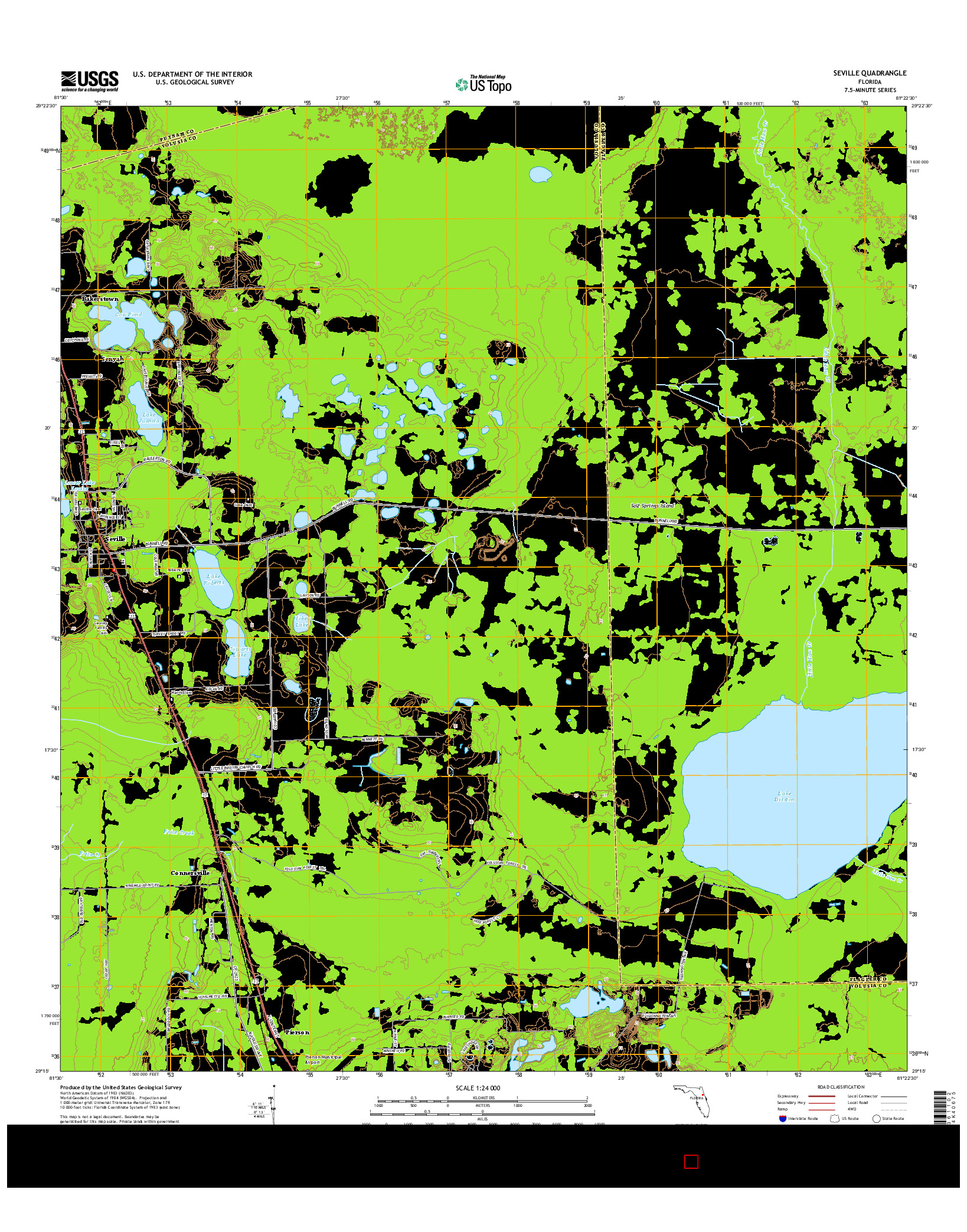 USGS US TOPO 7.5-MINUTE MAP FOR SEVILLE, FL 2015