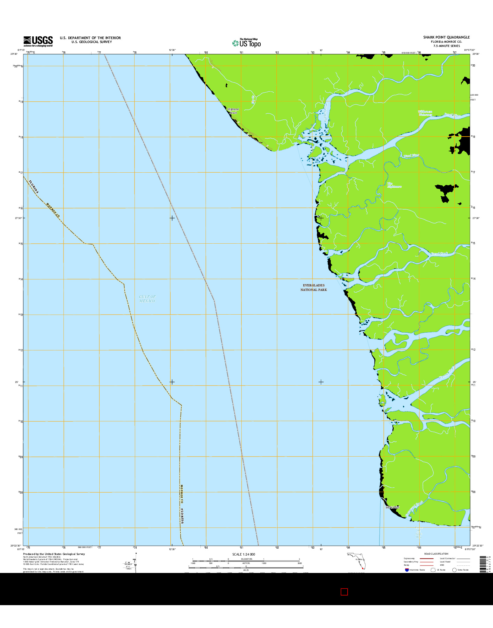USGS US TOPO 7.5-MINUTE MAP FOR SHARK POINT, FL 2015