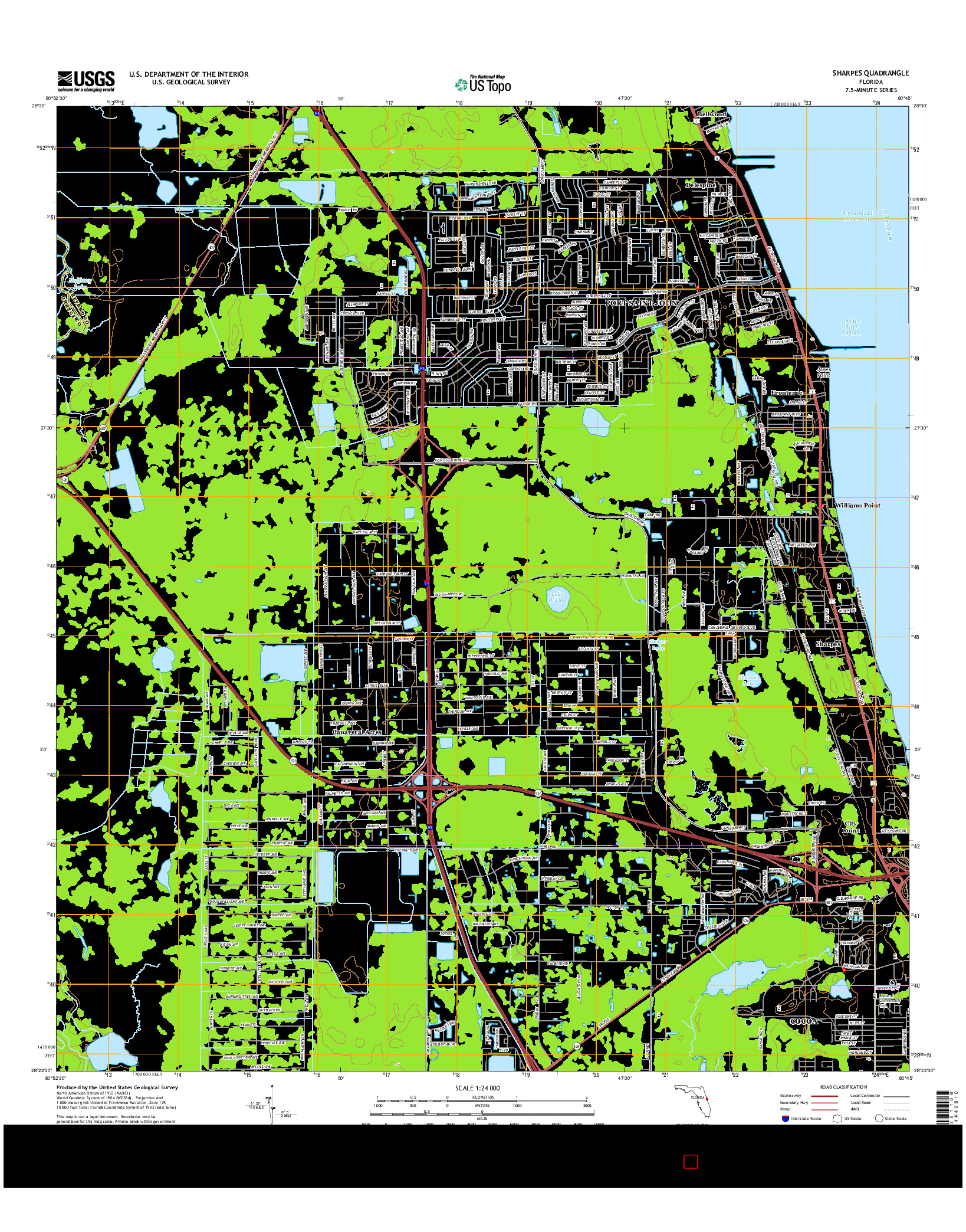 USGS US TOPO 7.5-MINUTE MAP FOR SHARPES, FL 2015