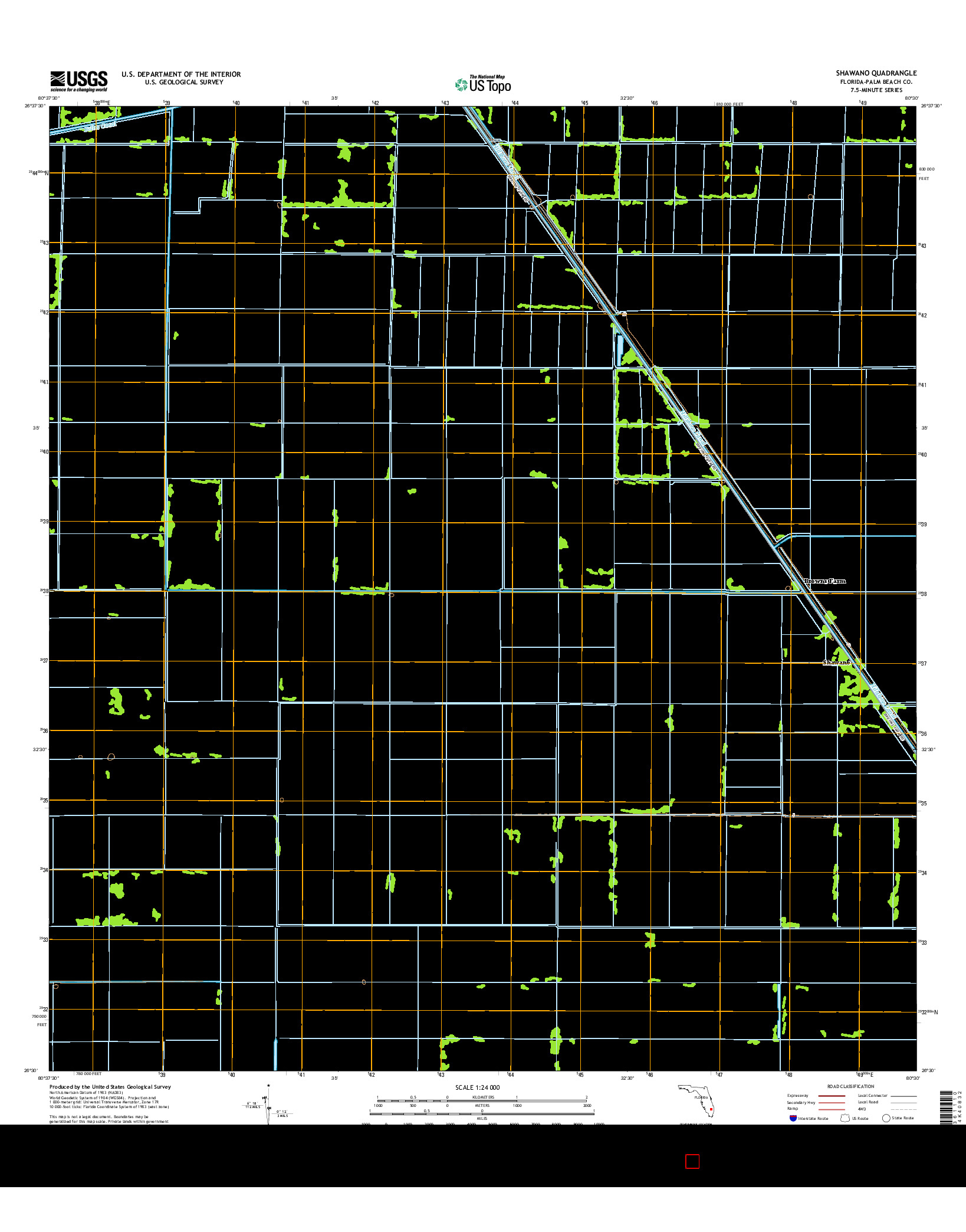 USGS US TOPO 7.5-MINUTE MAP FOR SHAWANO, FL 2015