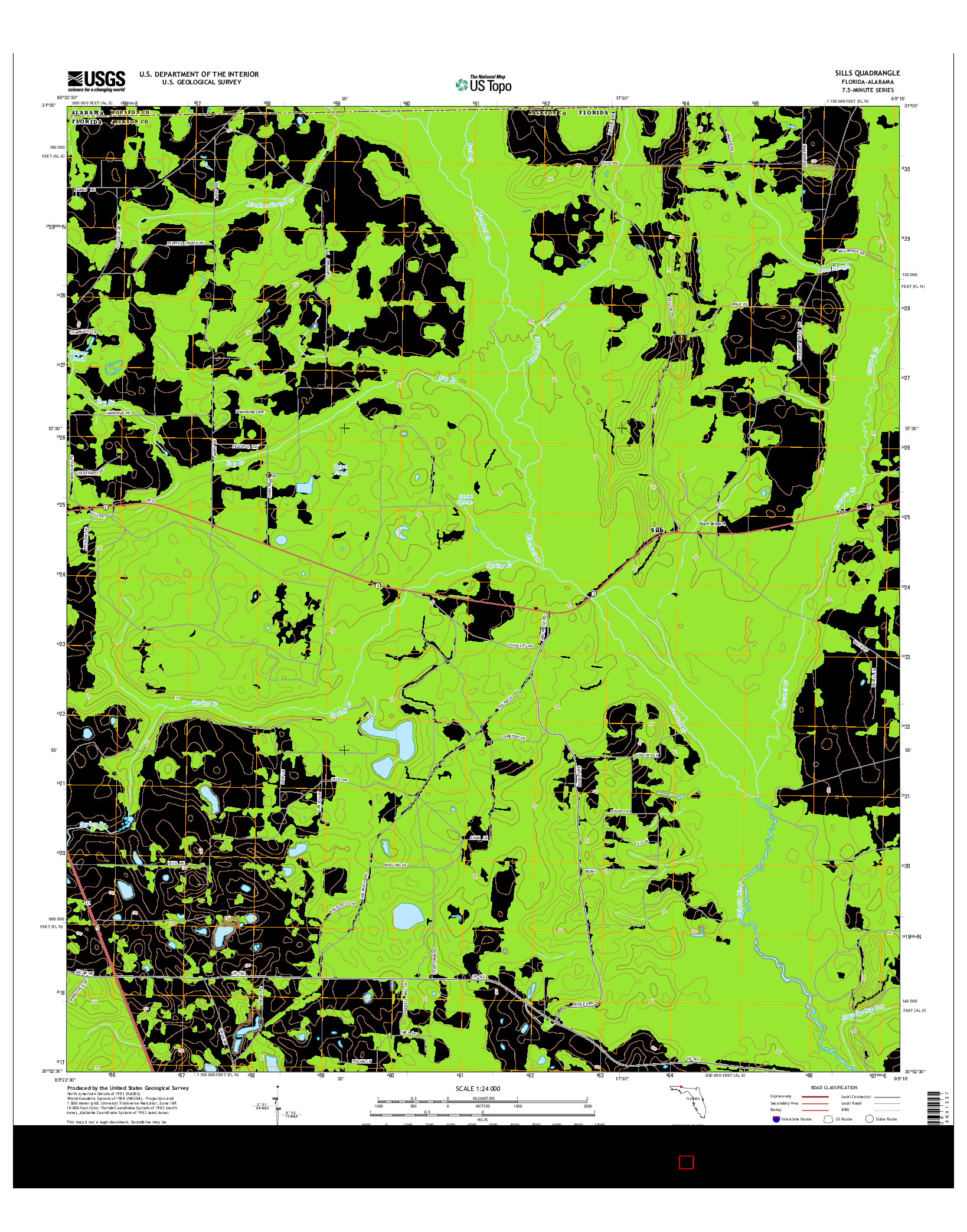 USGS US TOPO 7.5-MINUTE MAP FOR SILLS, FL-AL 2015