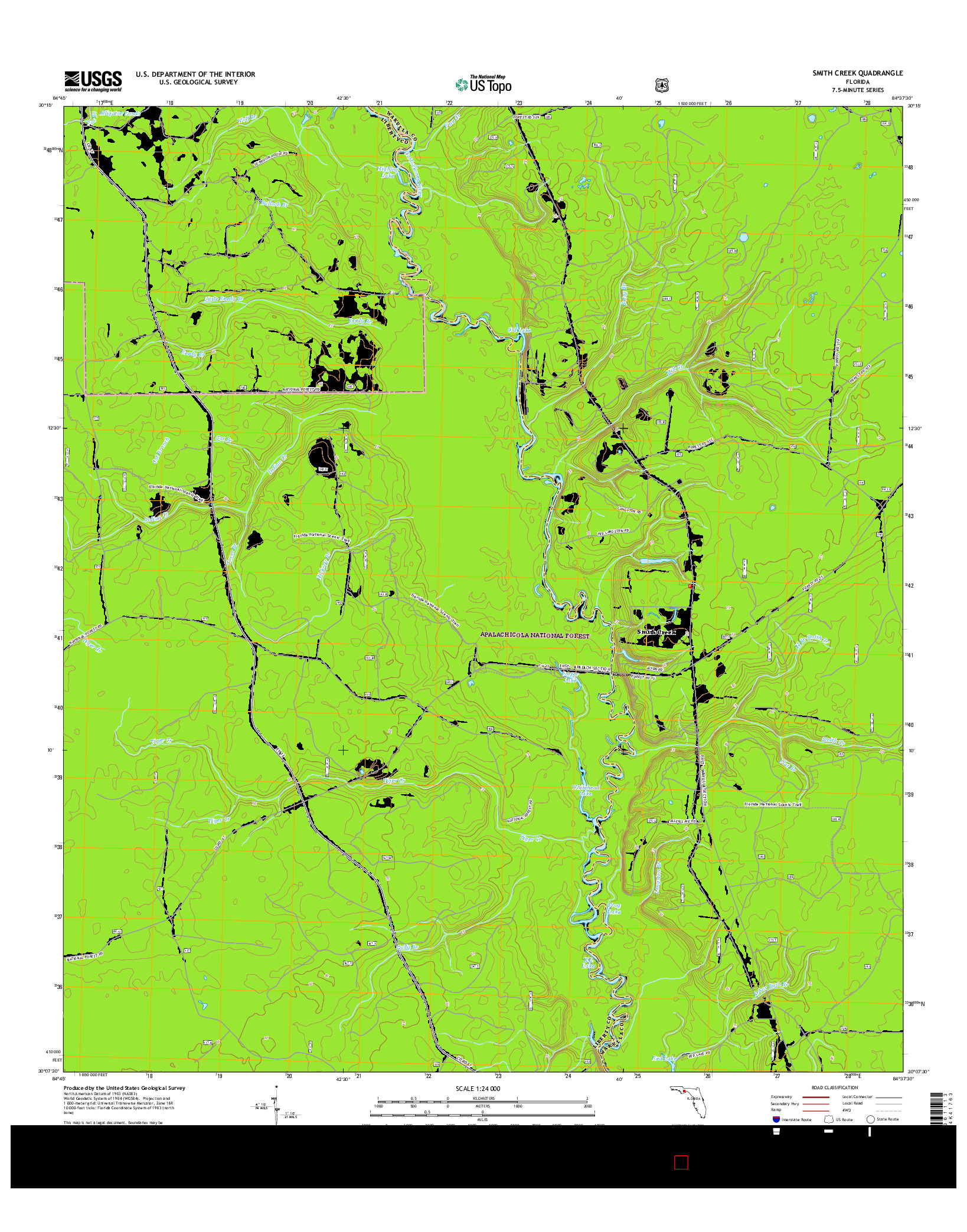 USGS US TOPO 7.5-MINUTE MAP FOR SMITH CREEK, FL 2015