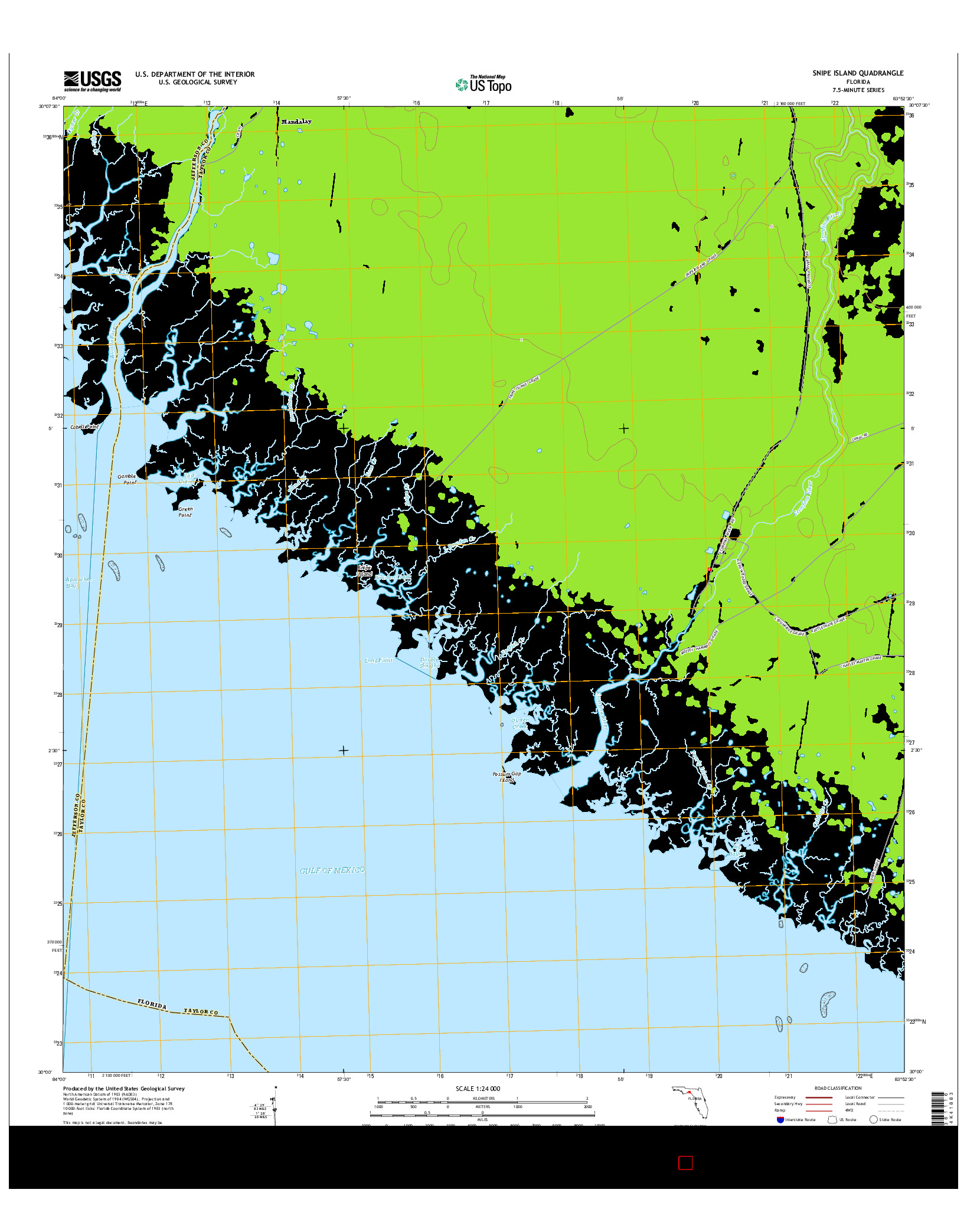 USGS US TOPO 7.5-MINUTE MAP FOR SNIPE ISLAND, FL 2015