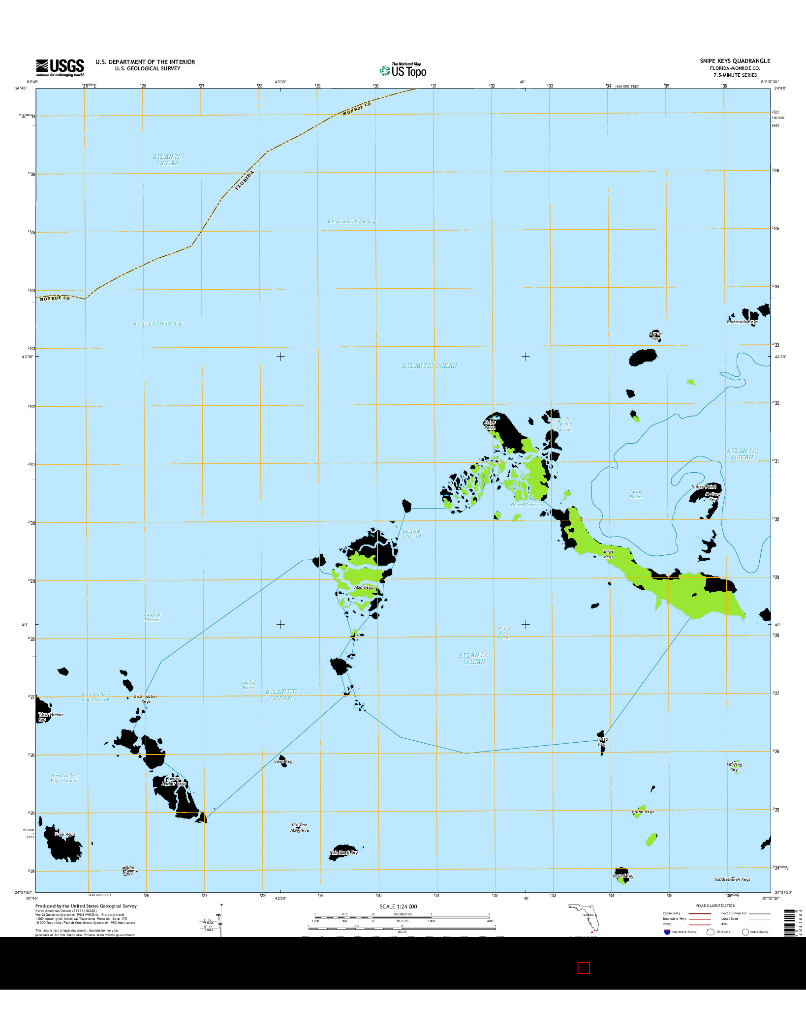 USGS US TOPO 7.5-MINUTE MAP FOR SNIPE KEYS, FL 2015