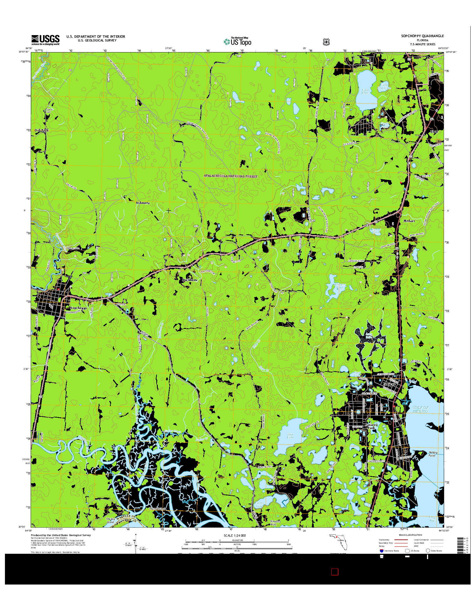 USGS US TOPO 7.5-MINUTE MAP FOR SOPCHOPPY, FL 2015