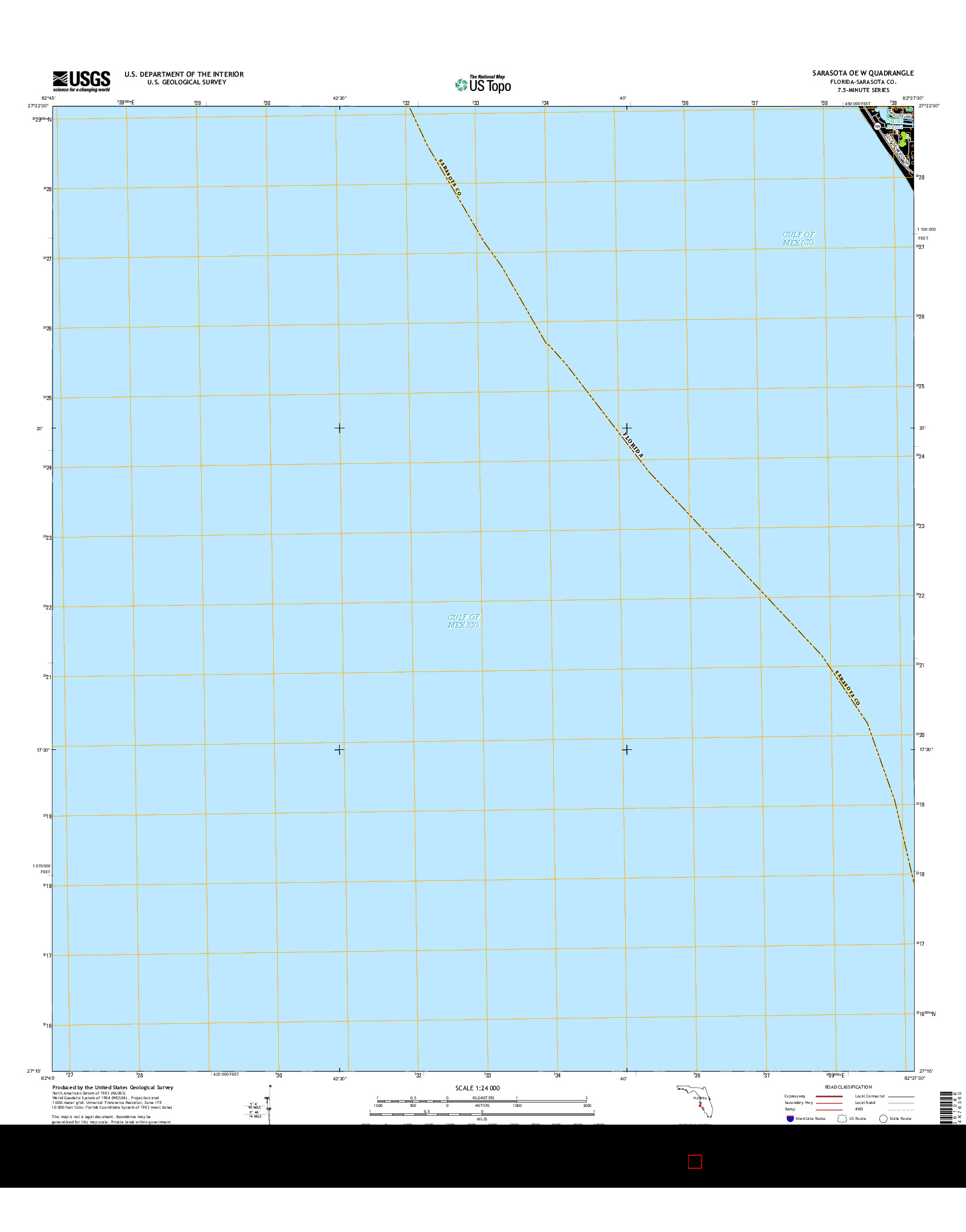USGS US TOPO 7.5-MINUTE MAP FOR SARASOTA OE W, FL 2015