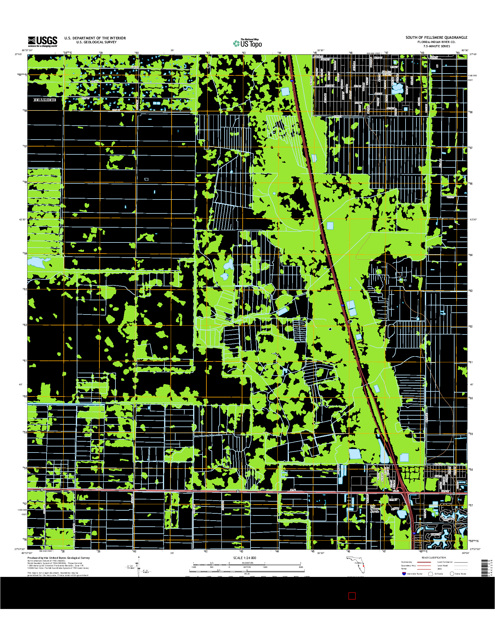 USGS US TOPO 7.5-MINUTE MAP FOR SOUTH OF FELLSMERE, FL 2015