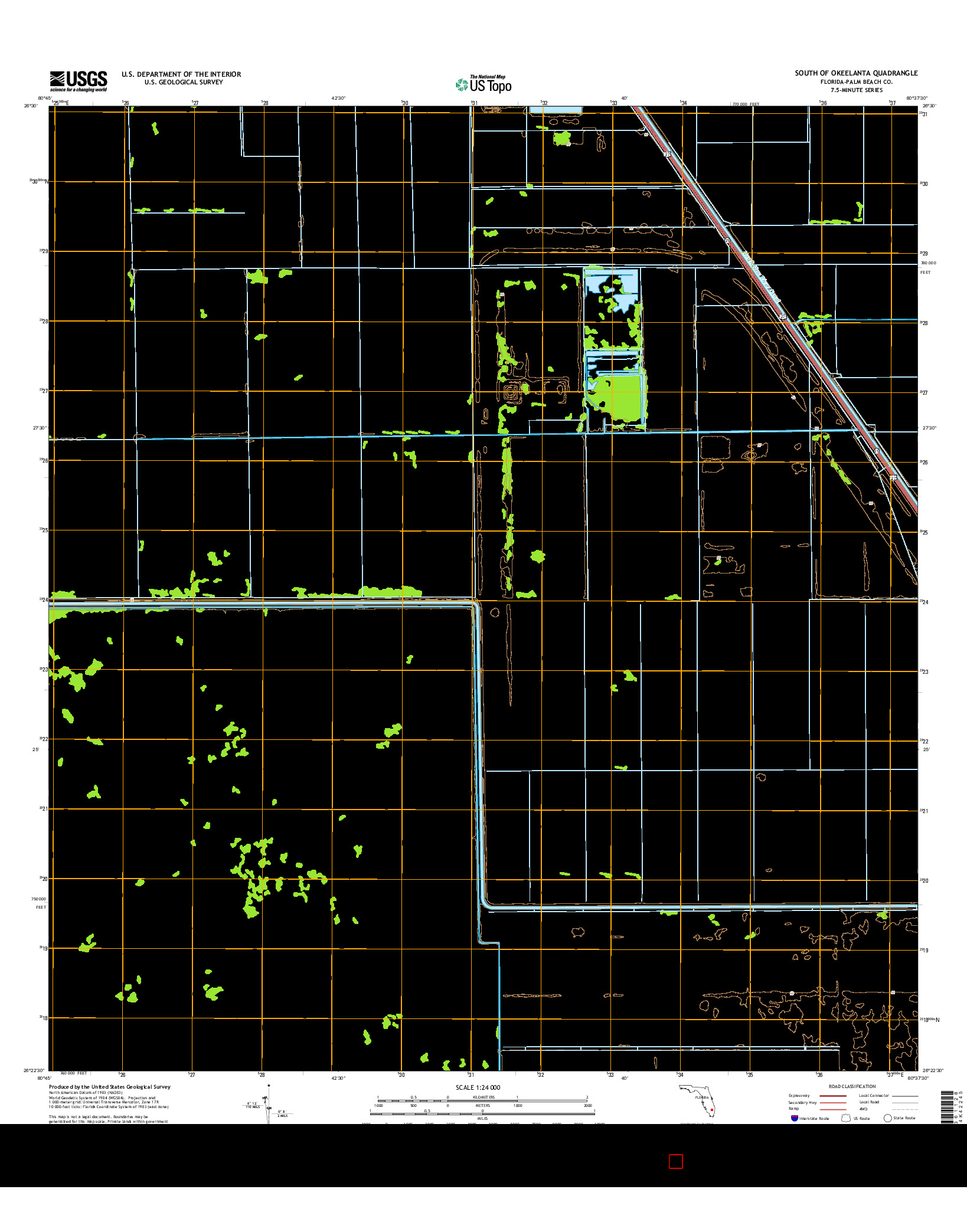 USGS US TOPO 7.5-MINUTE MAP FOR SOUTH OF OKEELANTA, FL 2015