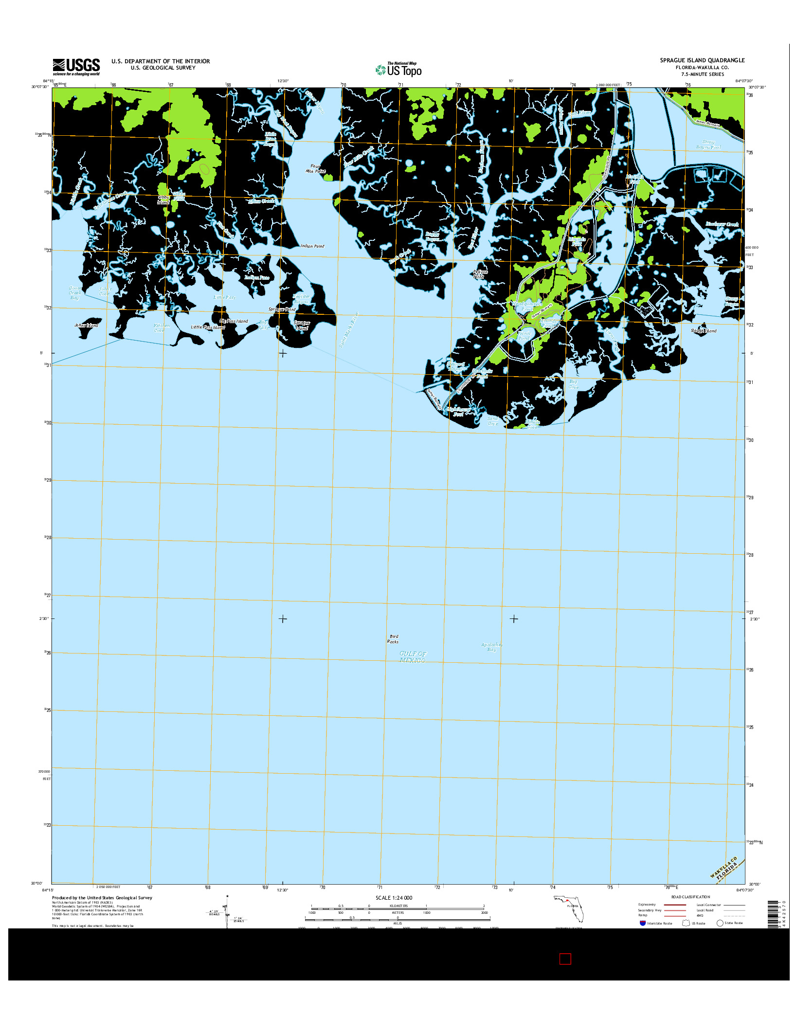USGS US TOPO 7.5-MINUTE MAP FOR SPRAGUE ISLAND, FL 2015