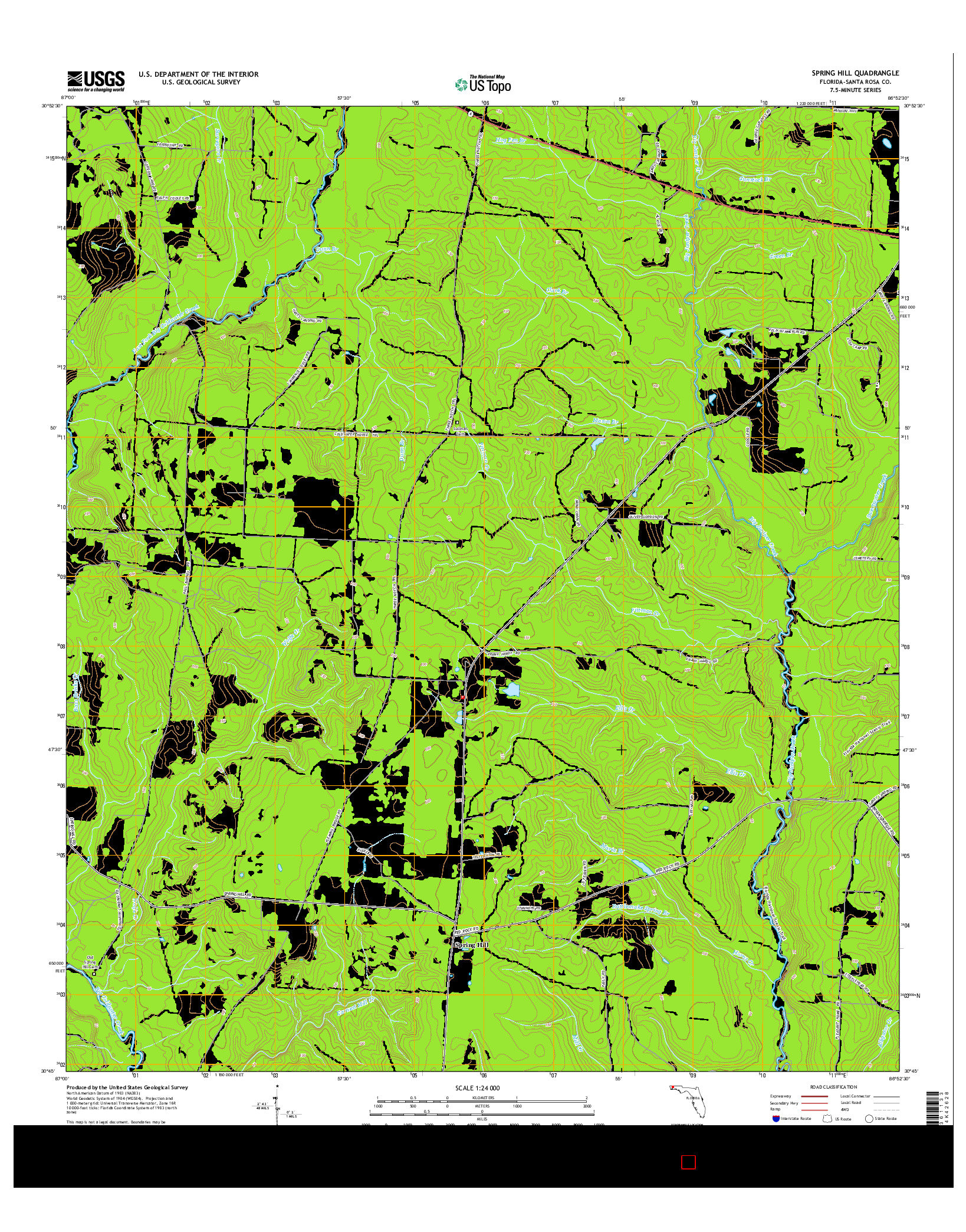 USGS US TOPO 7.5-MINUTE MAP FOR SPRING HILL, FL 2015