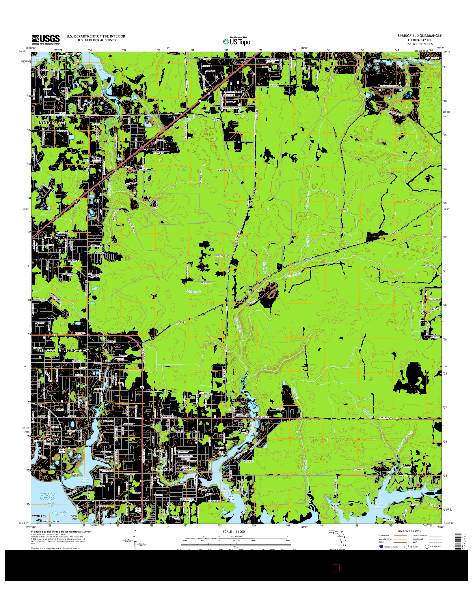 USGS US TOPO 7.5-MINUTE MAP FOR SPRINGFIELD, FL 2015