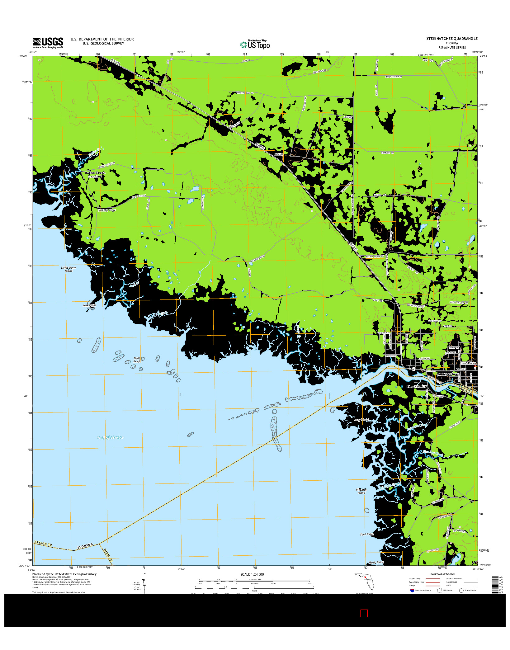 USGS US TOPO 7.5-MINUTE MAP FOR STEINHATCHEE, FL 2015