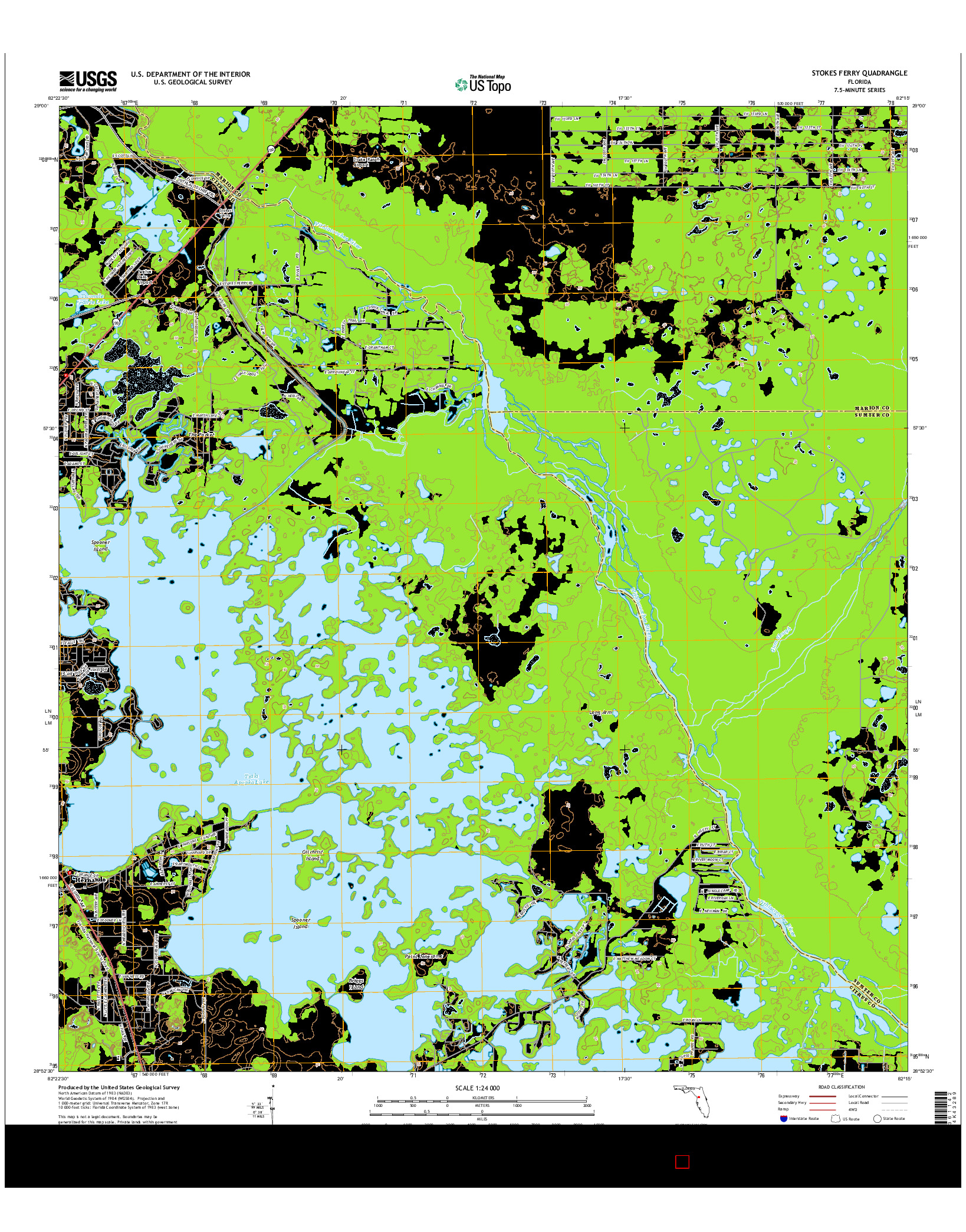 USGS US TOPO 7.5-MINUTE MAP FOR STOKES FERRY, FL 2015