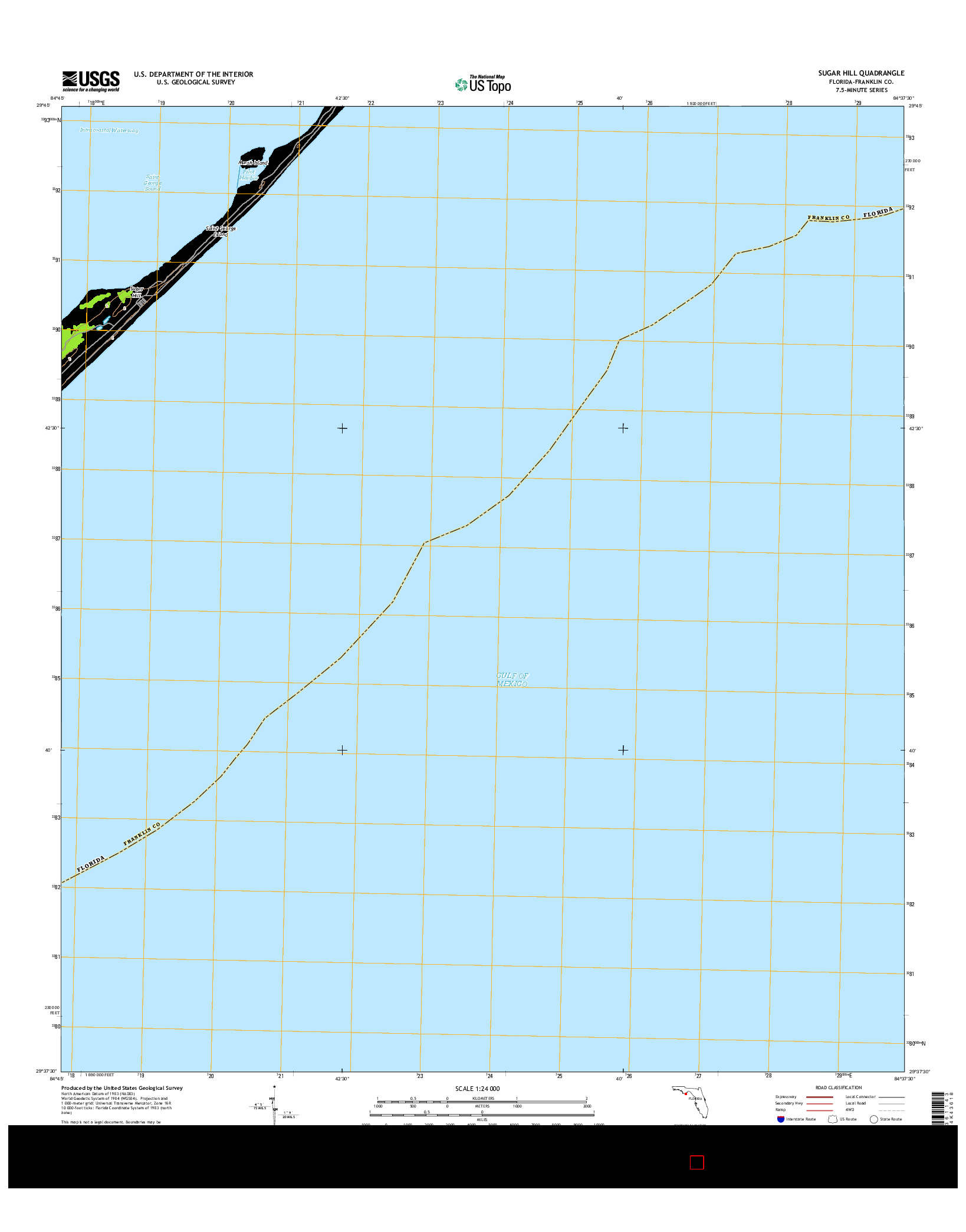 USGS US TOPO 7.5-MINUTE MAP FOR SUGAR HILL, FL 2015