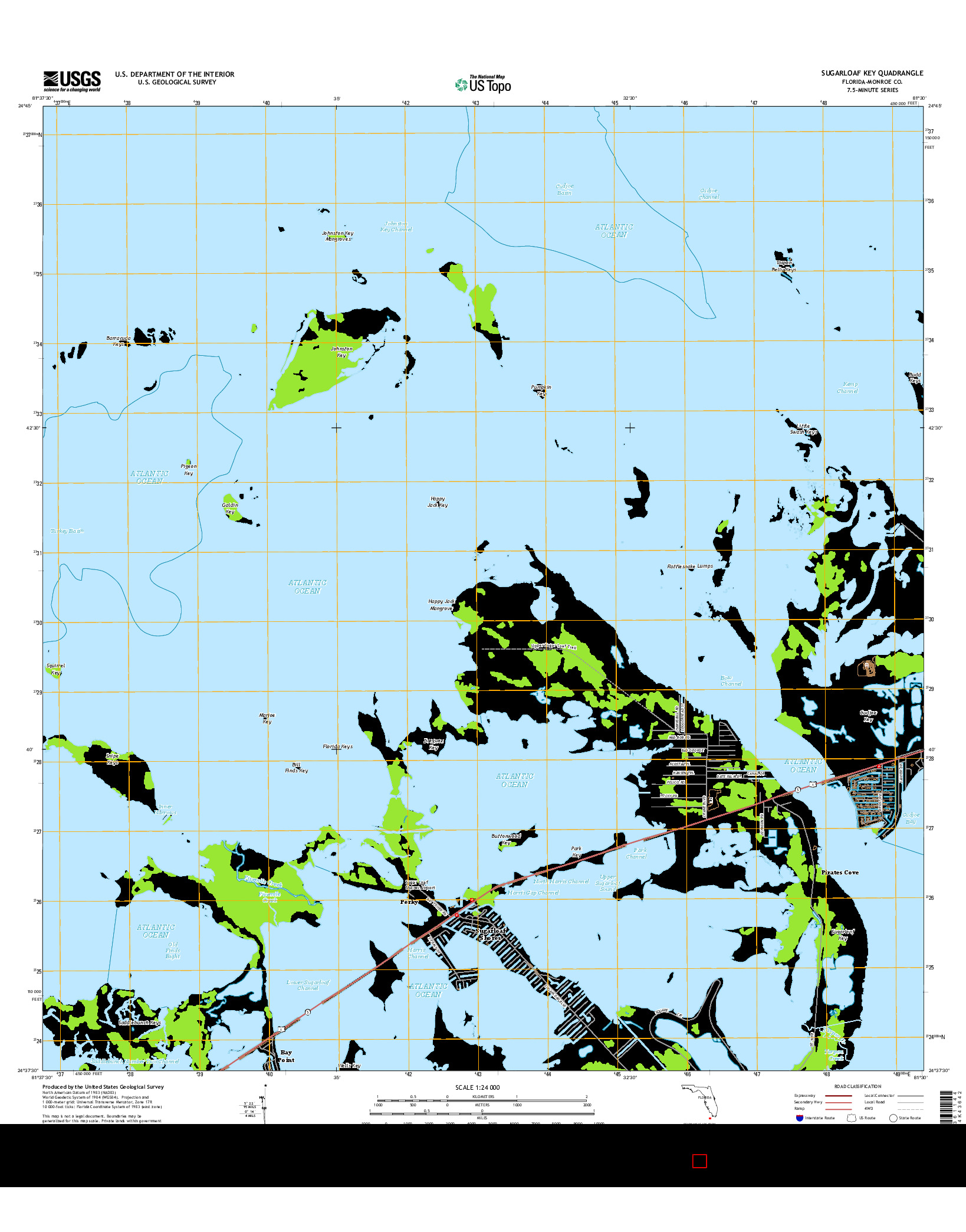 USGS US TOPO 7.5-MINUTE MAP FOR SUGARLOAF KEY, FL 2015