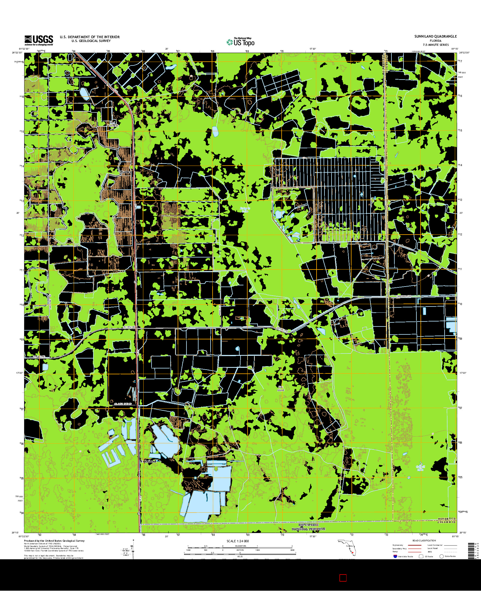 USGS US TOPO 7.5-MINUTE MAP FOR SUNNILAND, FL 2015