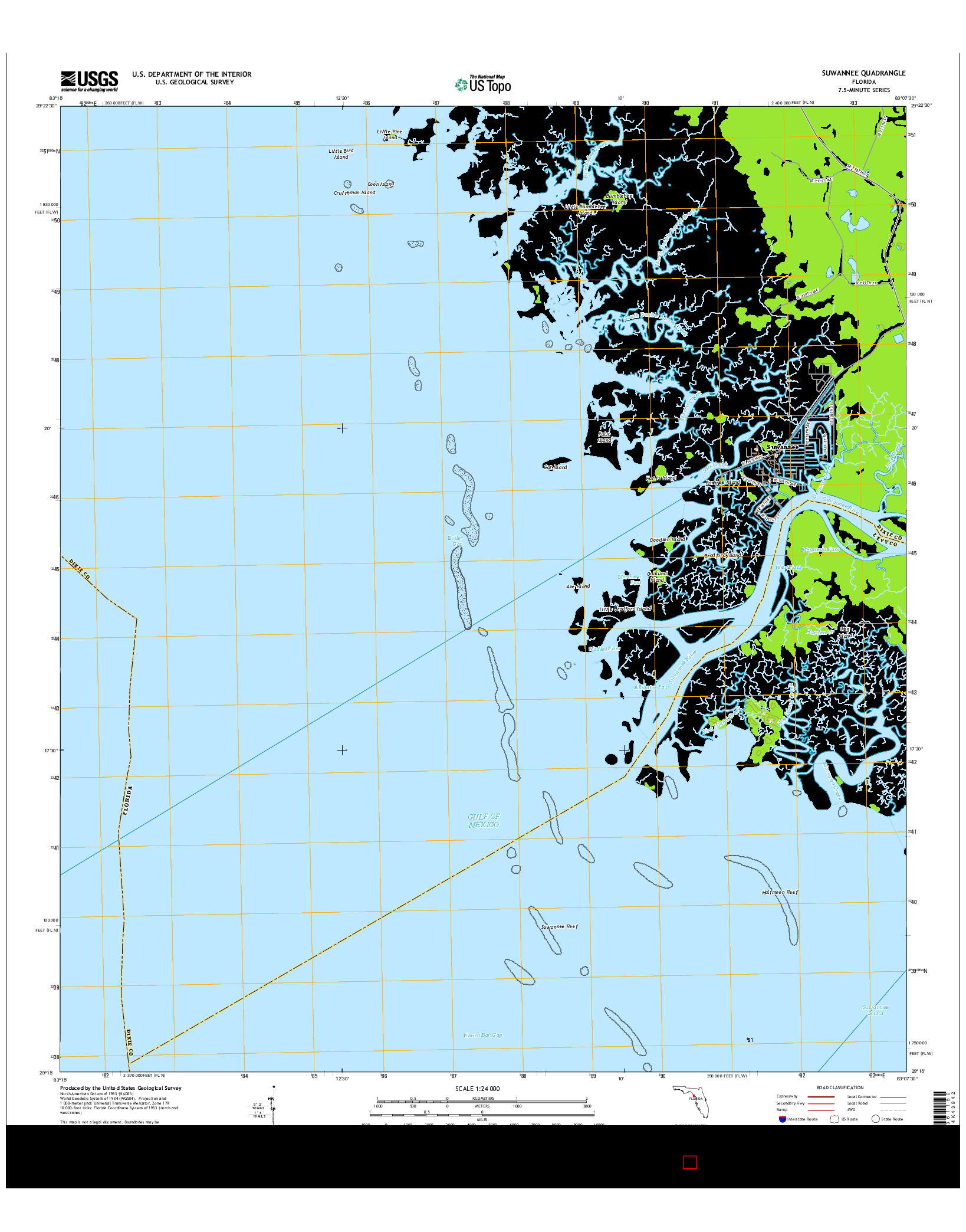 USGS US TOPO 7.5-MINUTE MAP FOR SUWANNEE, FL 2015