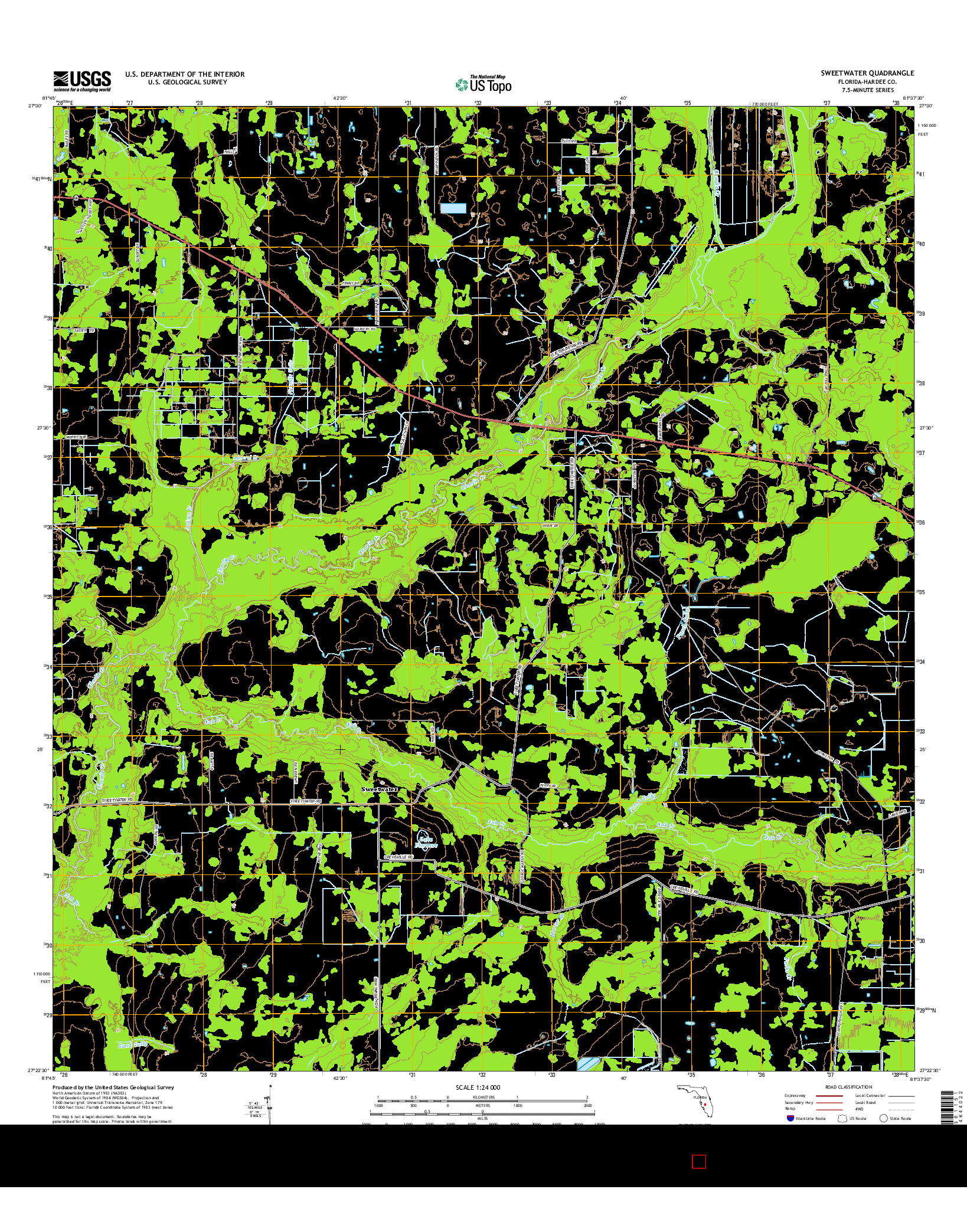 USGS US TOPO 7.5-MINUTE MAP FOR SWEETWATER, FL 2015