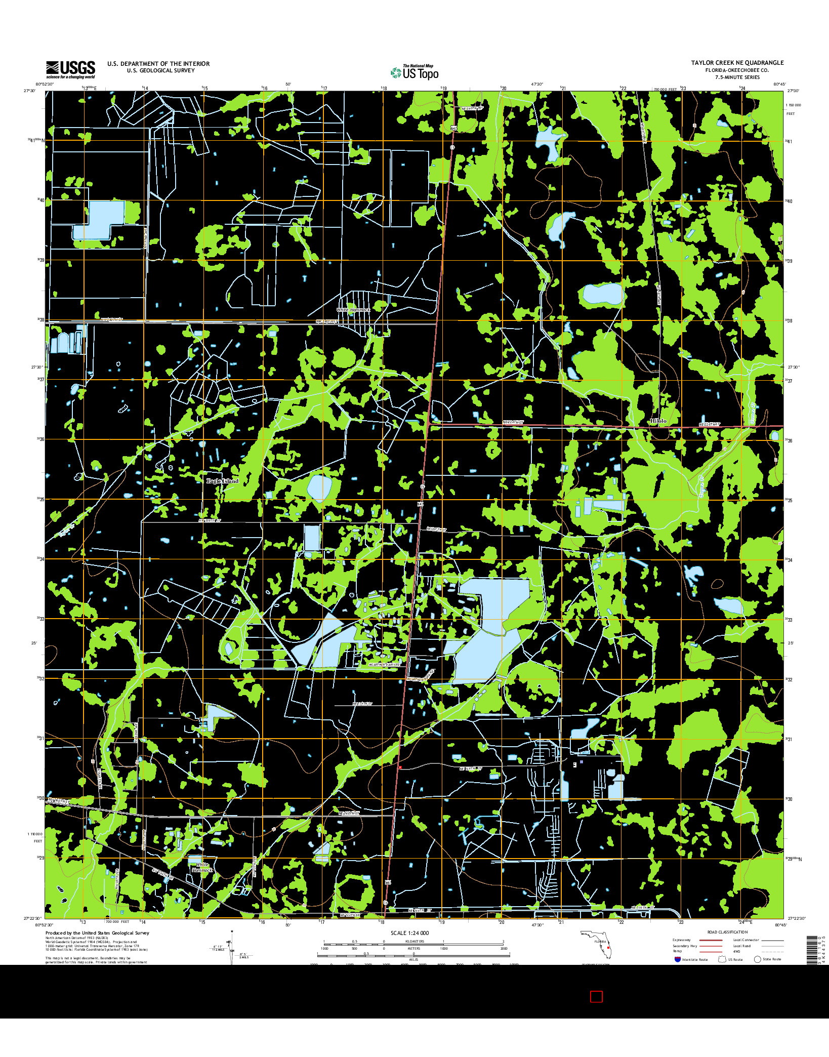 USGS US TOPO 7.5-MINUTE MAP FOR TAYLOR CREEK NE, FL 2015